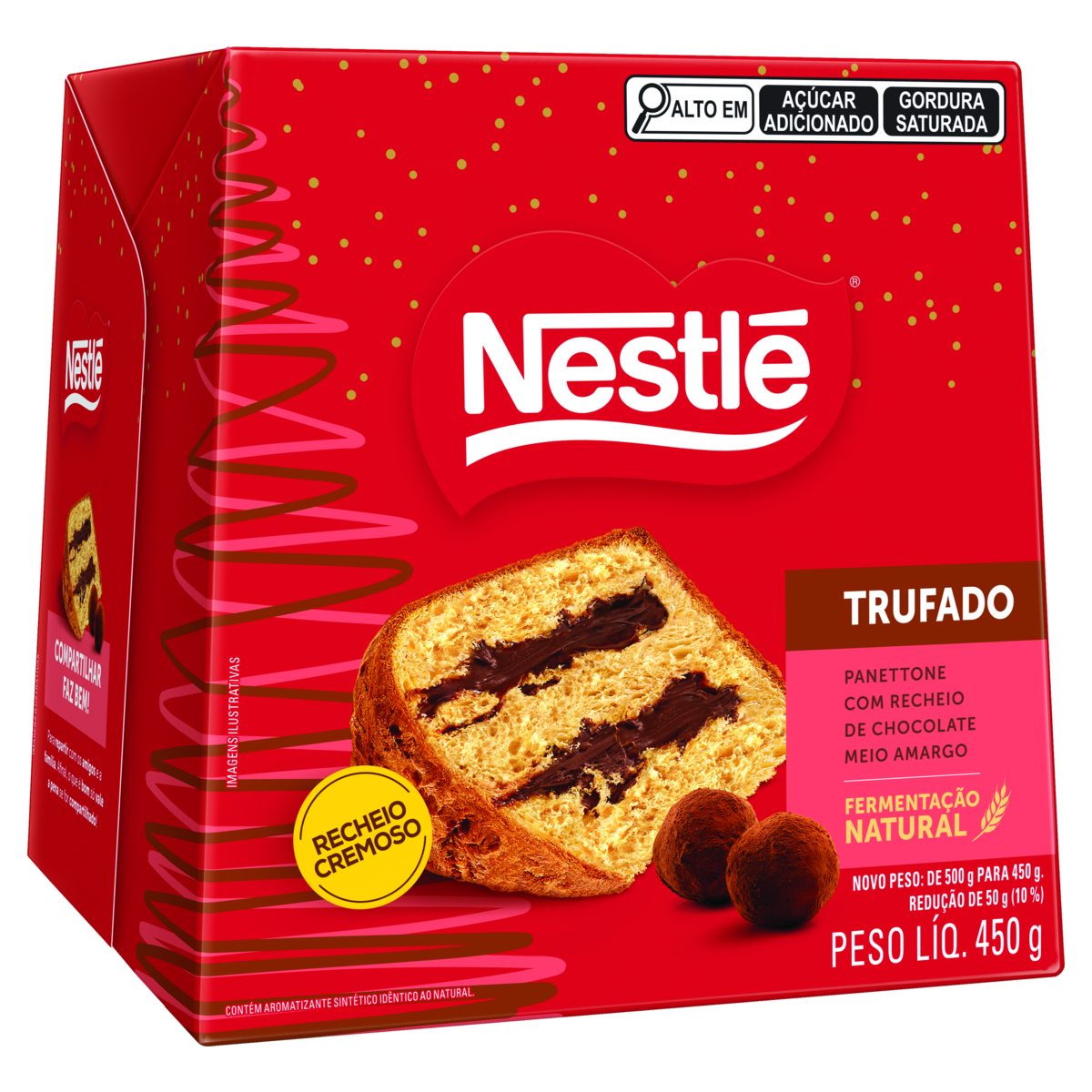 Panettone Recheio Trufado Chocolate Meio Amargo Nestl&eacute; Caixa 450g