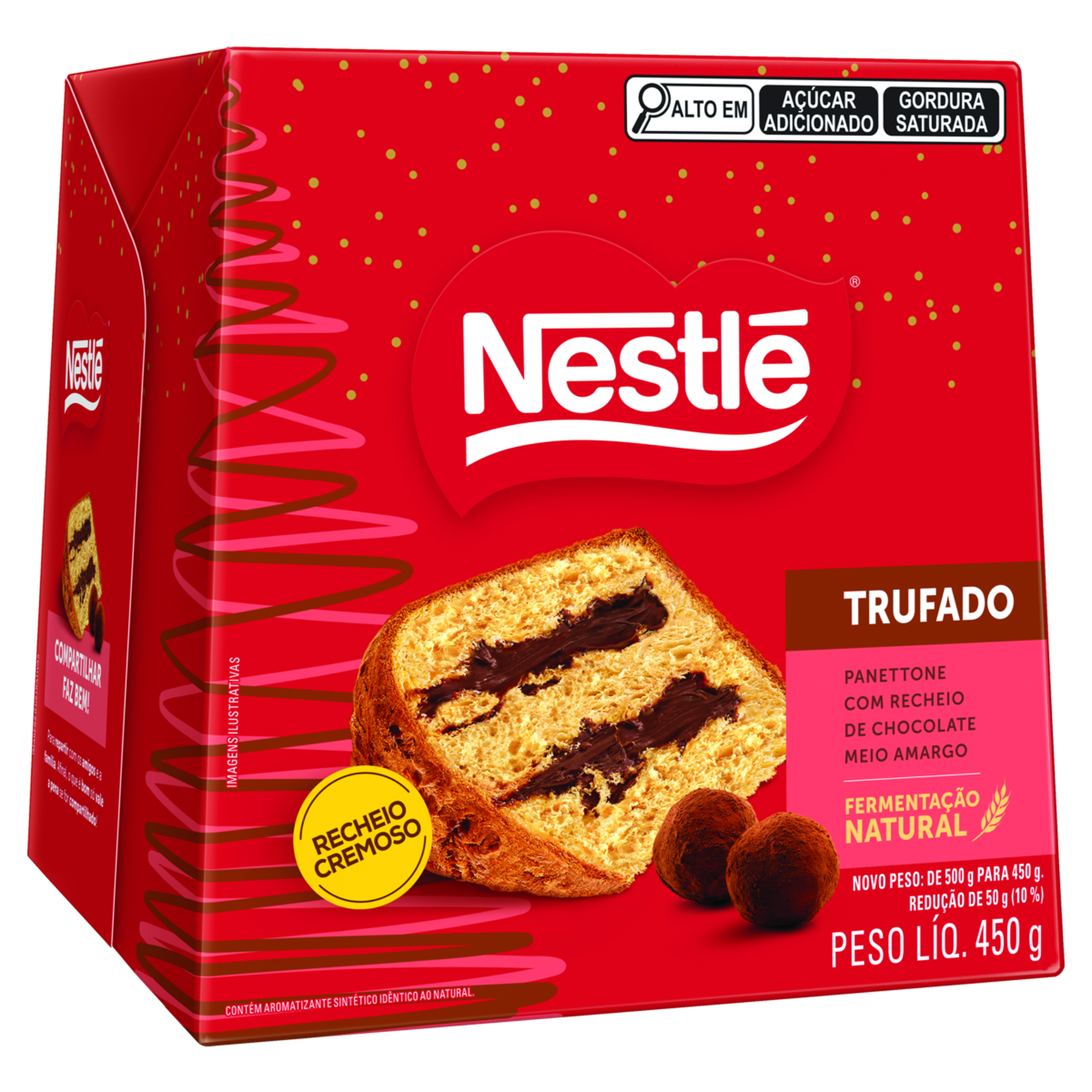 Panettone Recheio Trufado Chocolate Meio Amargo Nestlé Caixa 450g