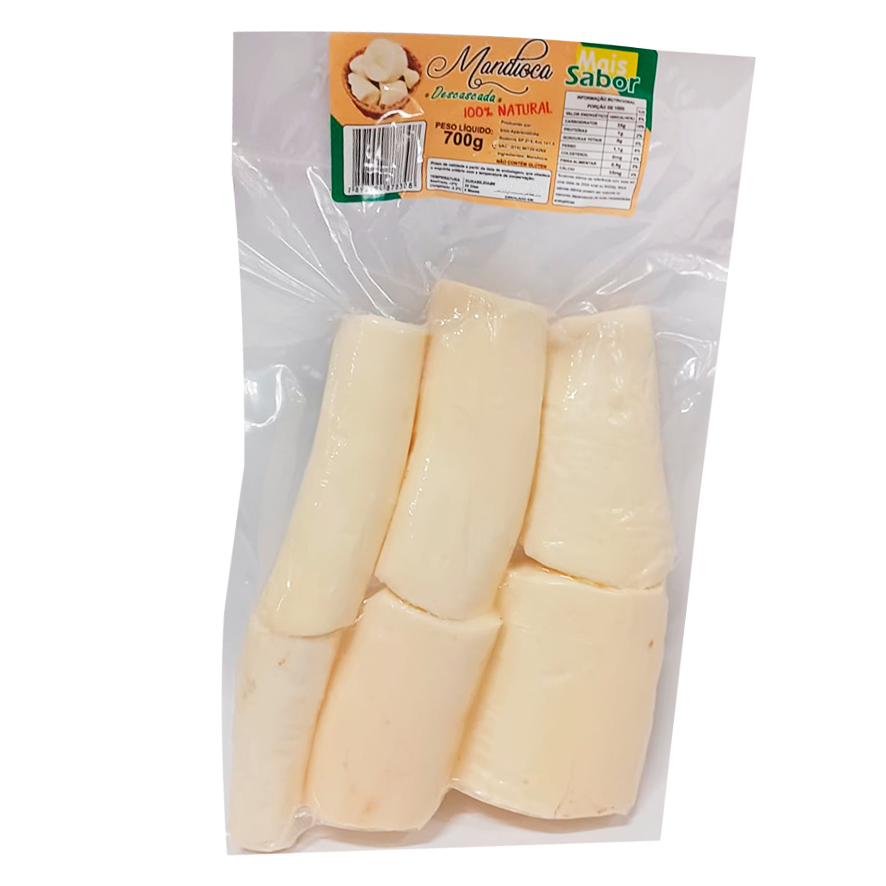 Mandioca Descascada Mais Sabor 700g