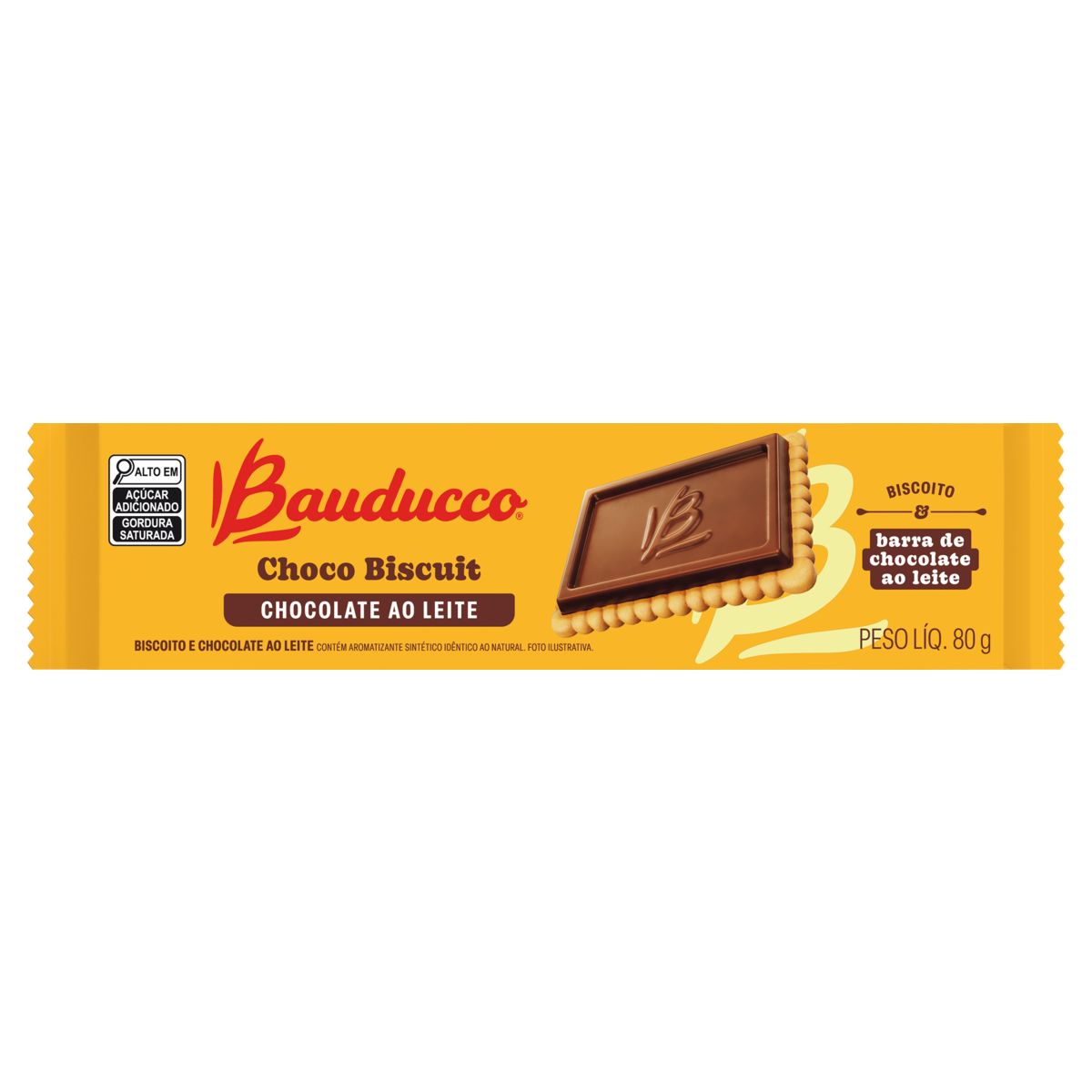Biscoito ao Leite Bauducco Choco Biscuit Pacote 80g