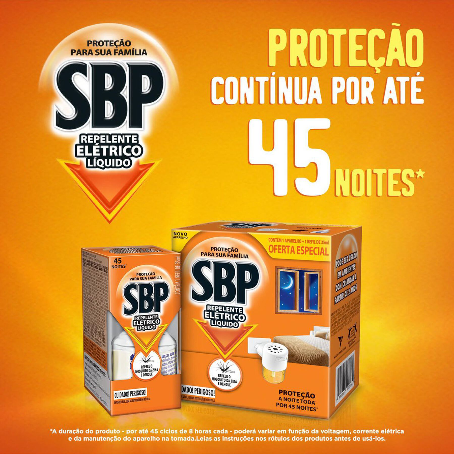 Kit Aparelho + Repelente Elétrico Líquido SBP 35ml Refil