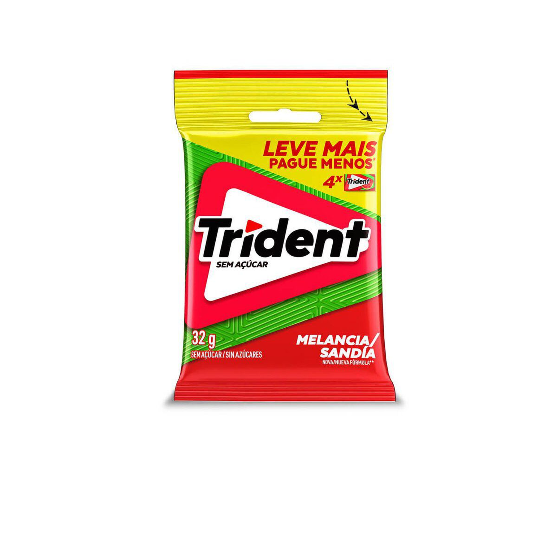 Goma de Mascar Sem A&ccedil;&uacute;car Melancia Trident 32g