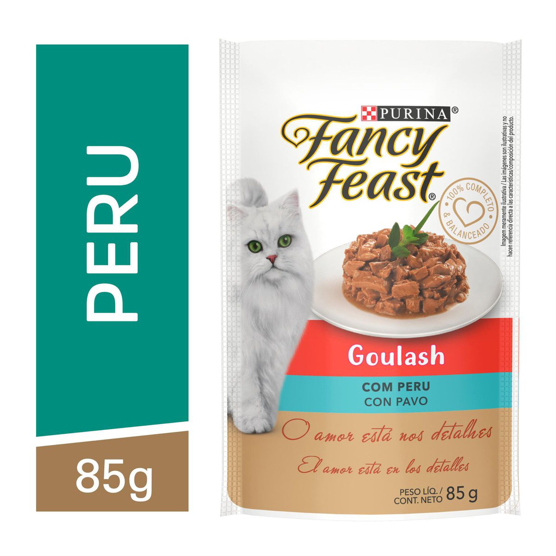 Alimento para Gatos Adultos Goulash com Peru Fancy Feast Purina Sachê 85g
