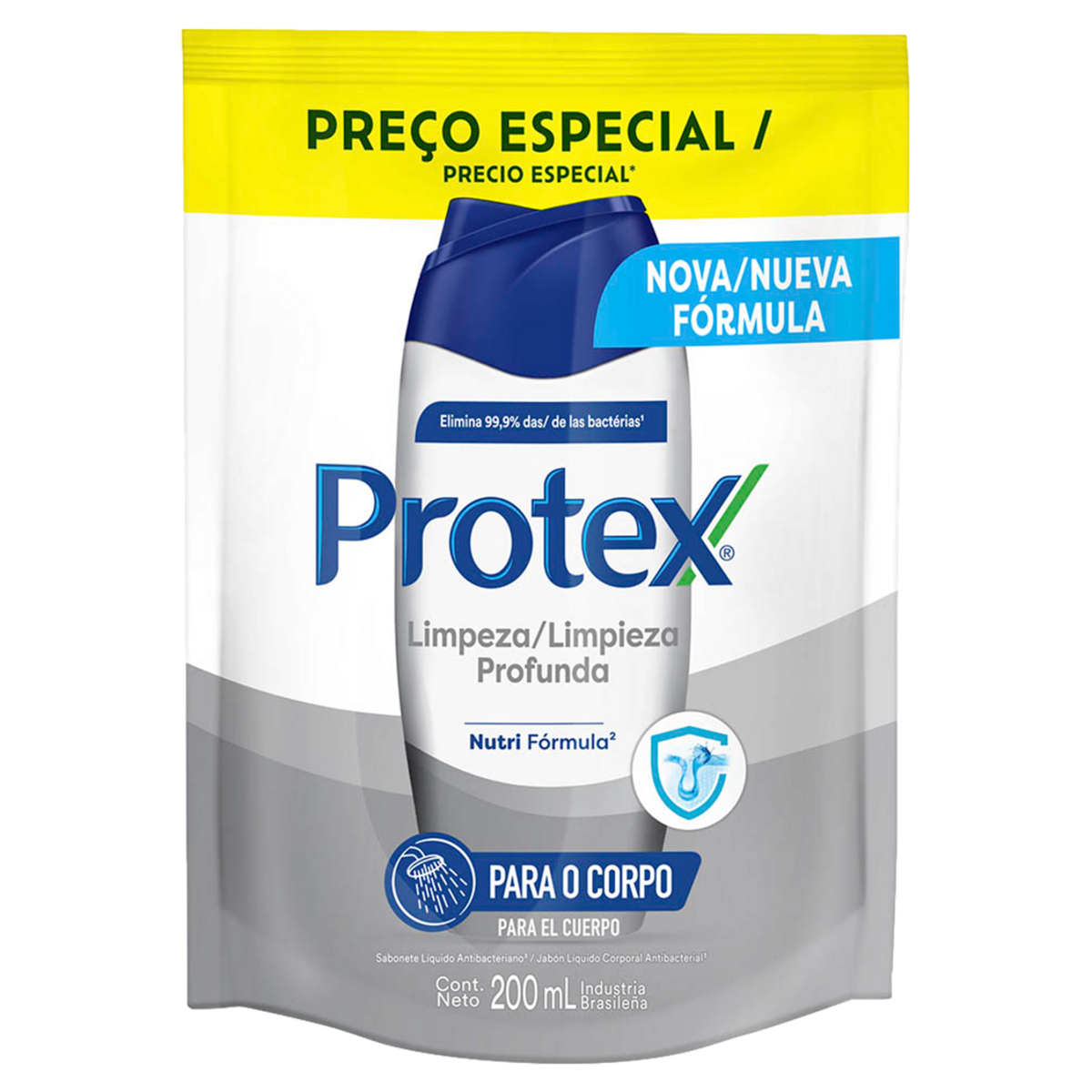 Sabonete L&iacute;quido Antibacteriano Limpeza Profunda Protex Sach&ecirc; 200ml Refil