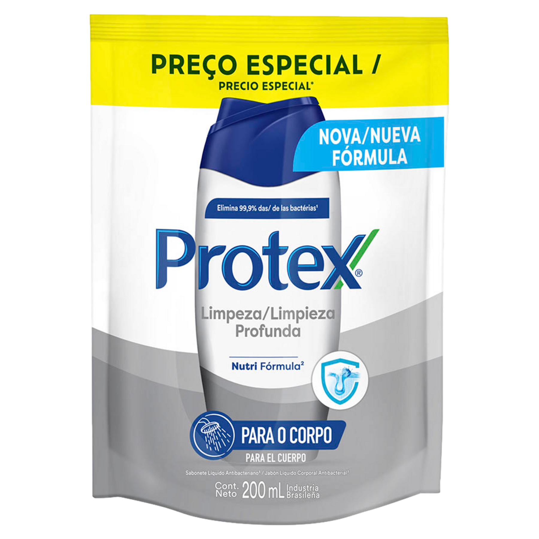 Sabonete L&iacute;quido Antibacteriano Limpeza Profunda Protex Sach&ecirc; 200ml Refil