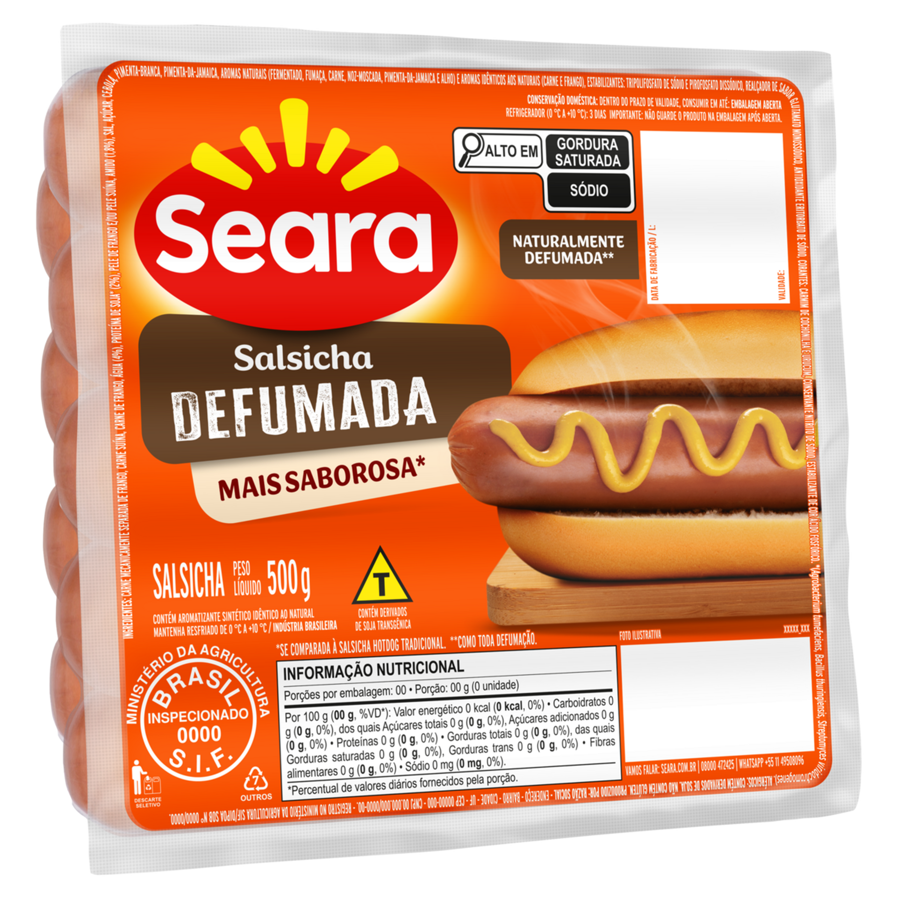 Salsicha Defumada Seara 500g