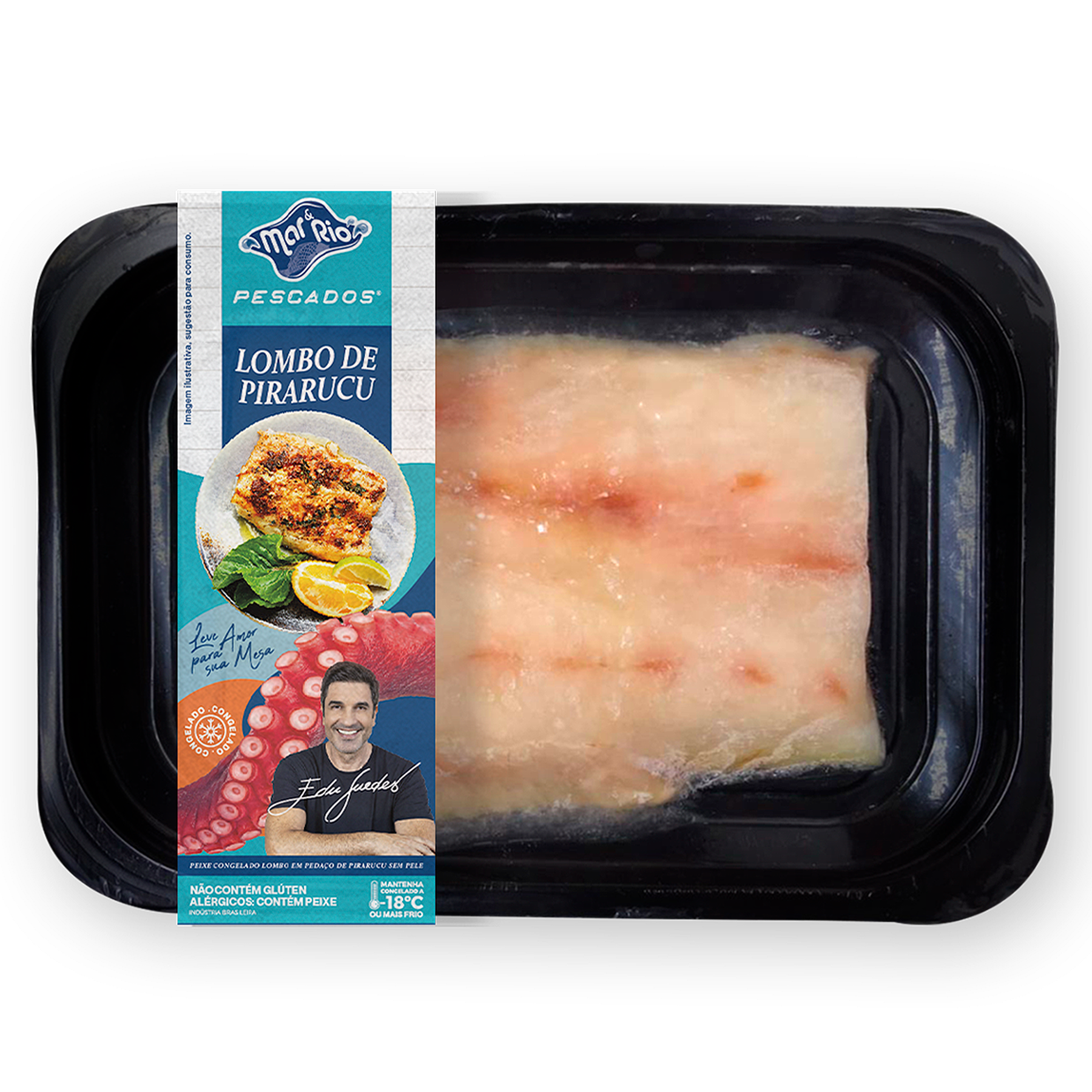 Lombo de Pirarucu em Peda&ccedil;o Congelado Mar&Rio Pescados Bandeja 300g