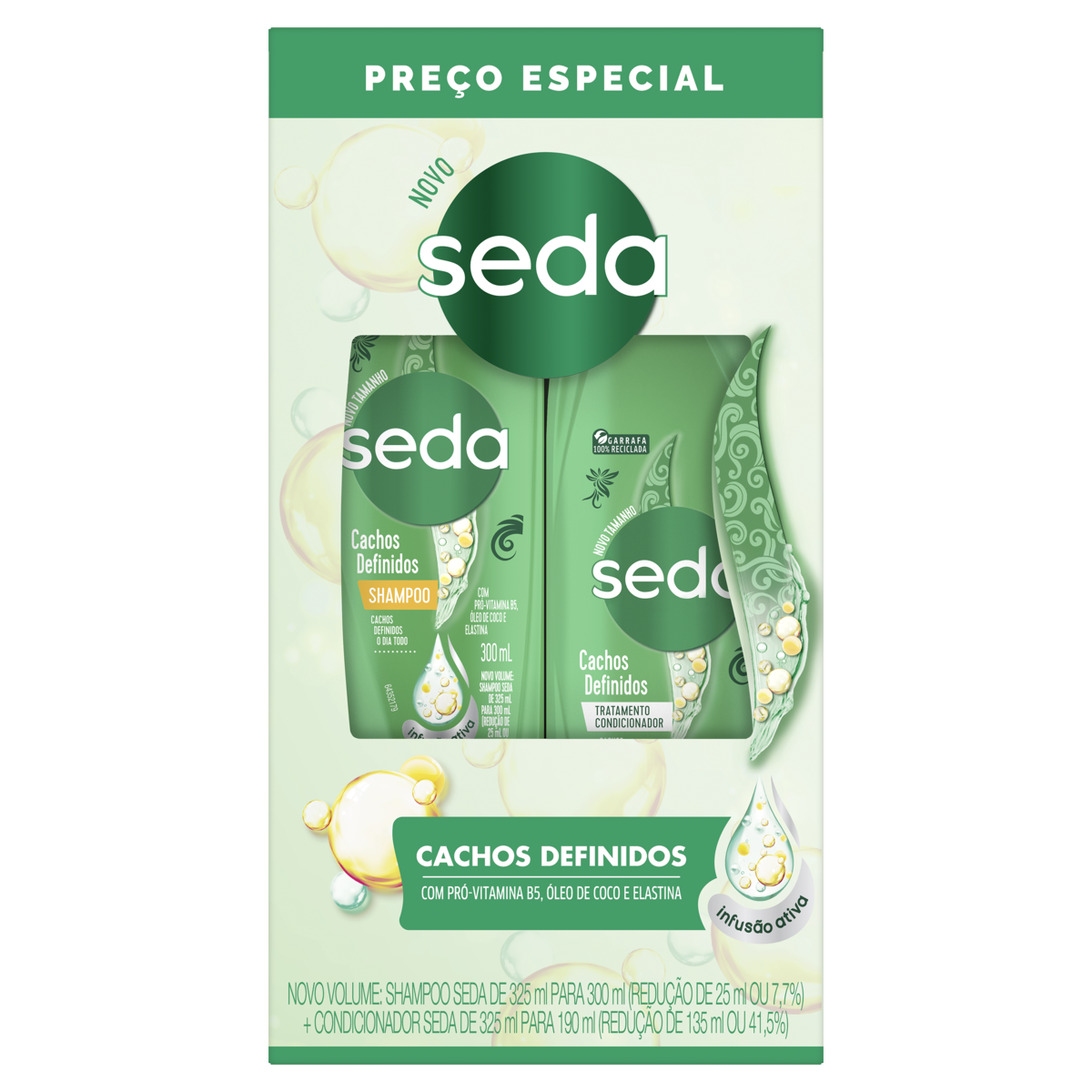 Shampoo 300ml + Condicionador 190ml Cachos Definidos Seda