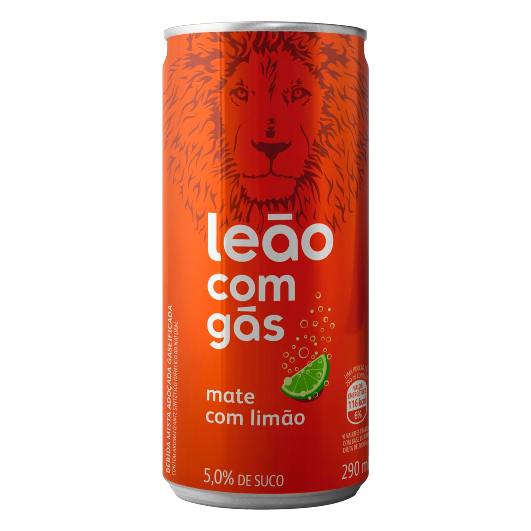 Bebida Mista Matte Limão com Gás Leão Lata 290ml