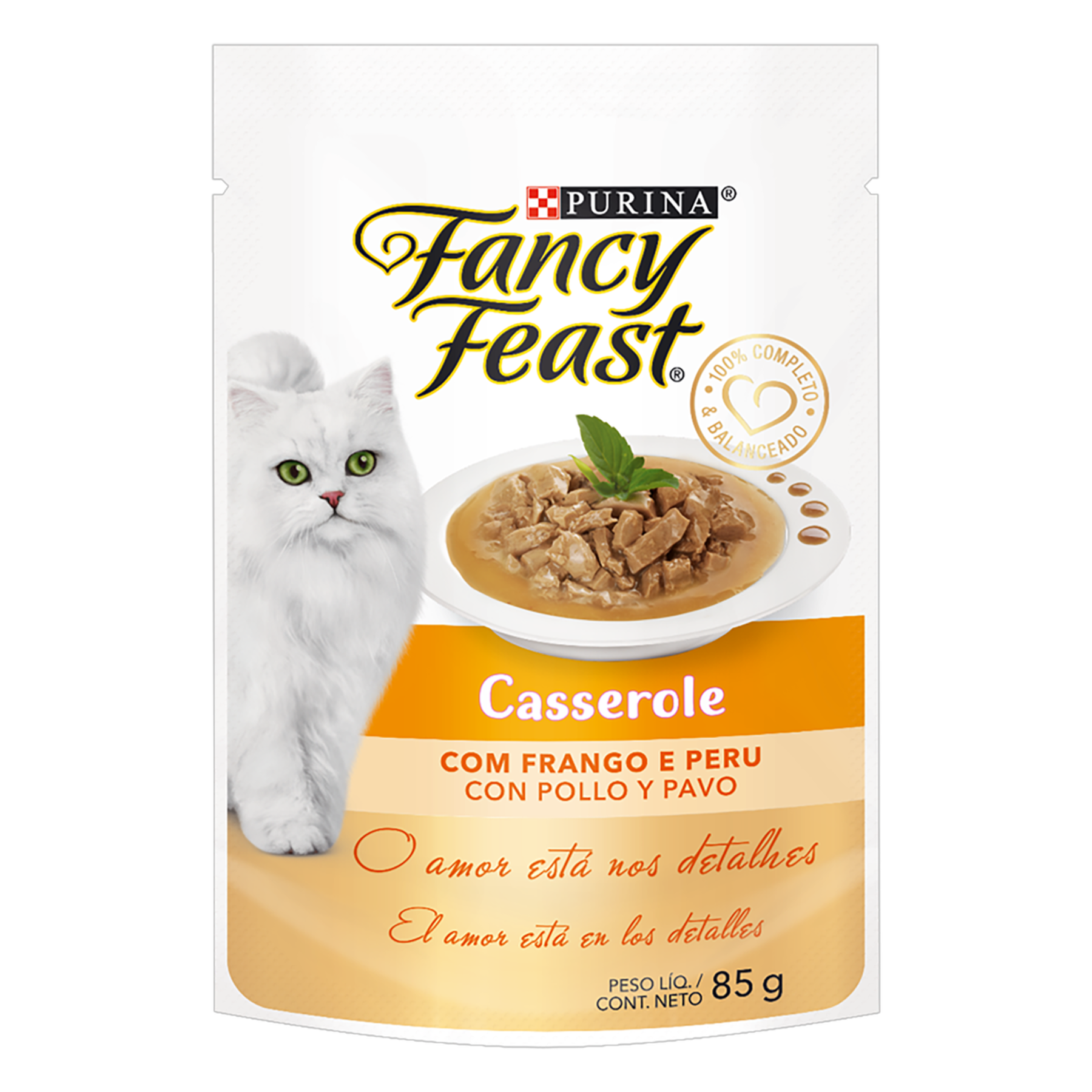 Alimento para Gatos Adultos Casserole com Frango e Peru Purina Fancy Feast Sachê 85g