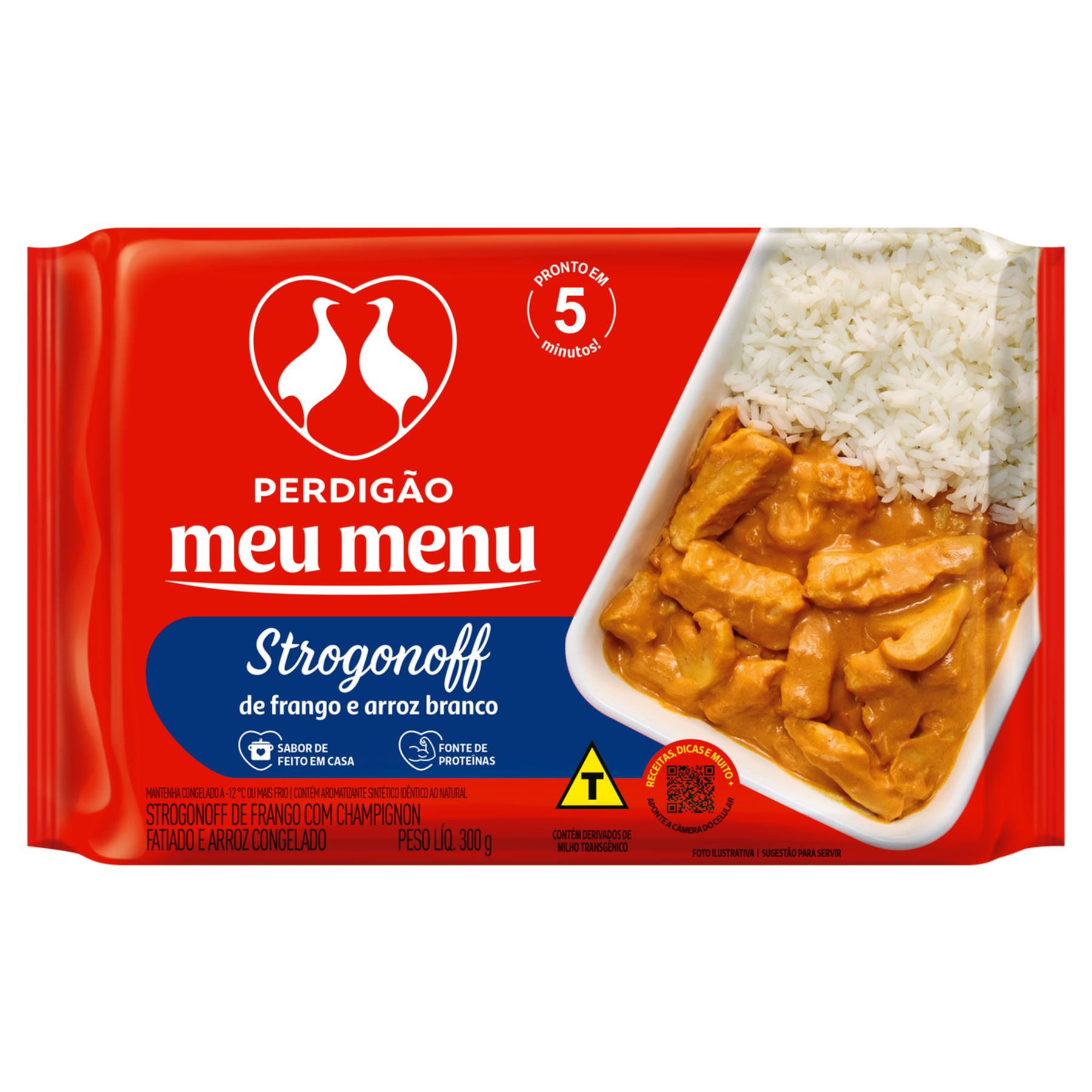 Strogonoff de Frango com Arroz Branco Perdig&atilde;o Meu Menu Pacote 300g&nbsp;