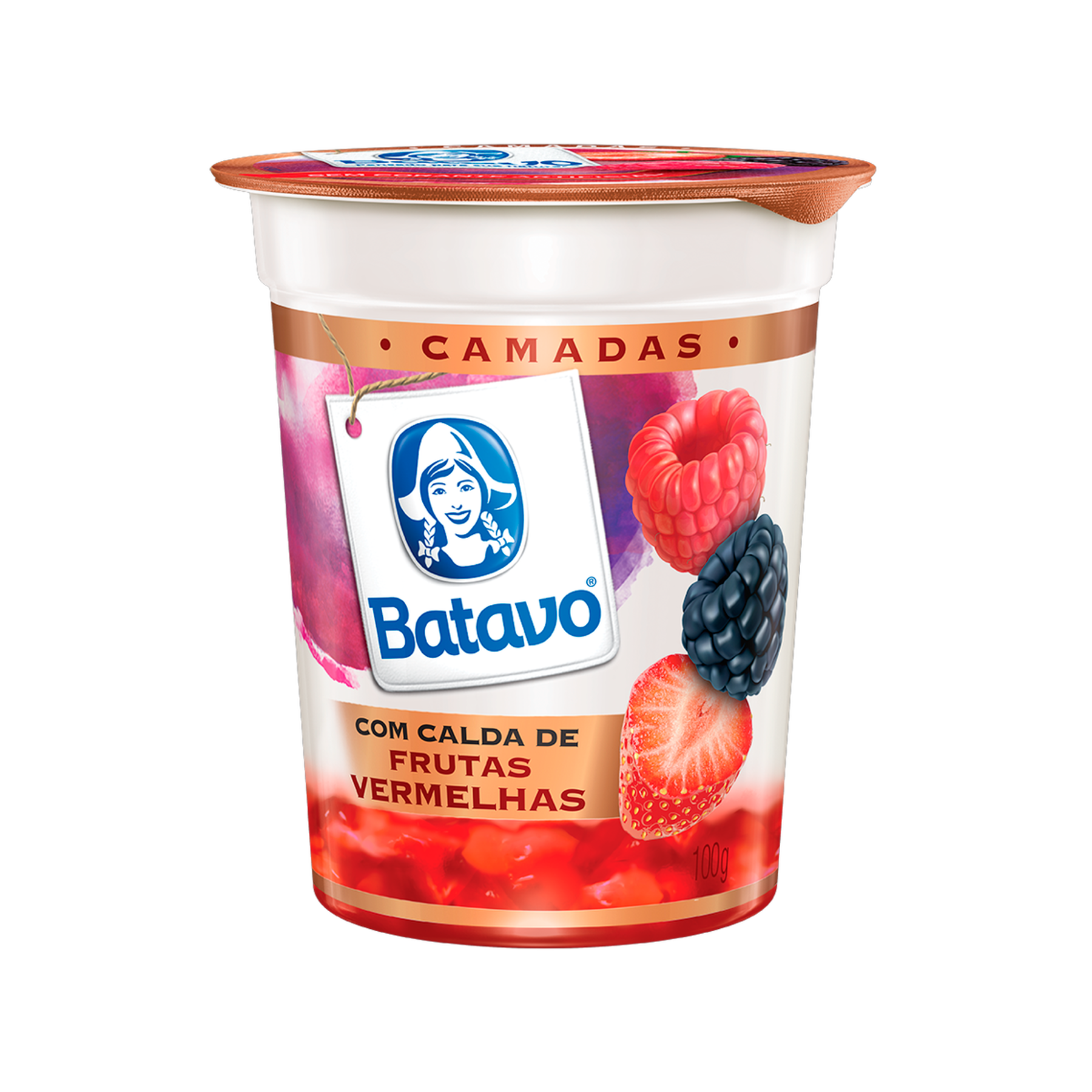 Iogurte Parcialmente Desnatado Calda de Frutas Vermelhas Batavo Camadas 100g