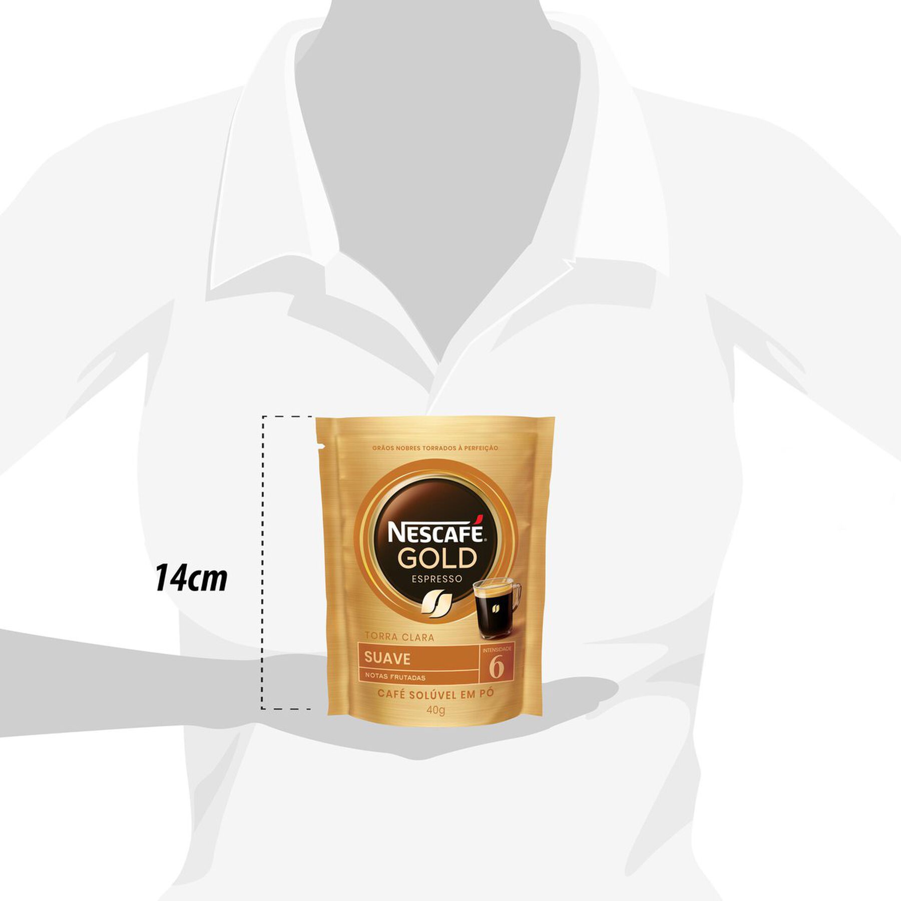 Caf&eacute; Sol&uacute;vel em P&oacute; Espresso Suave Nescaf&eacute; Gold Sach&ecirc; 40g&nbsp;