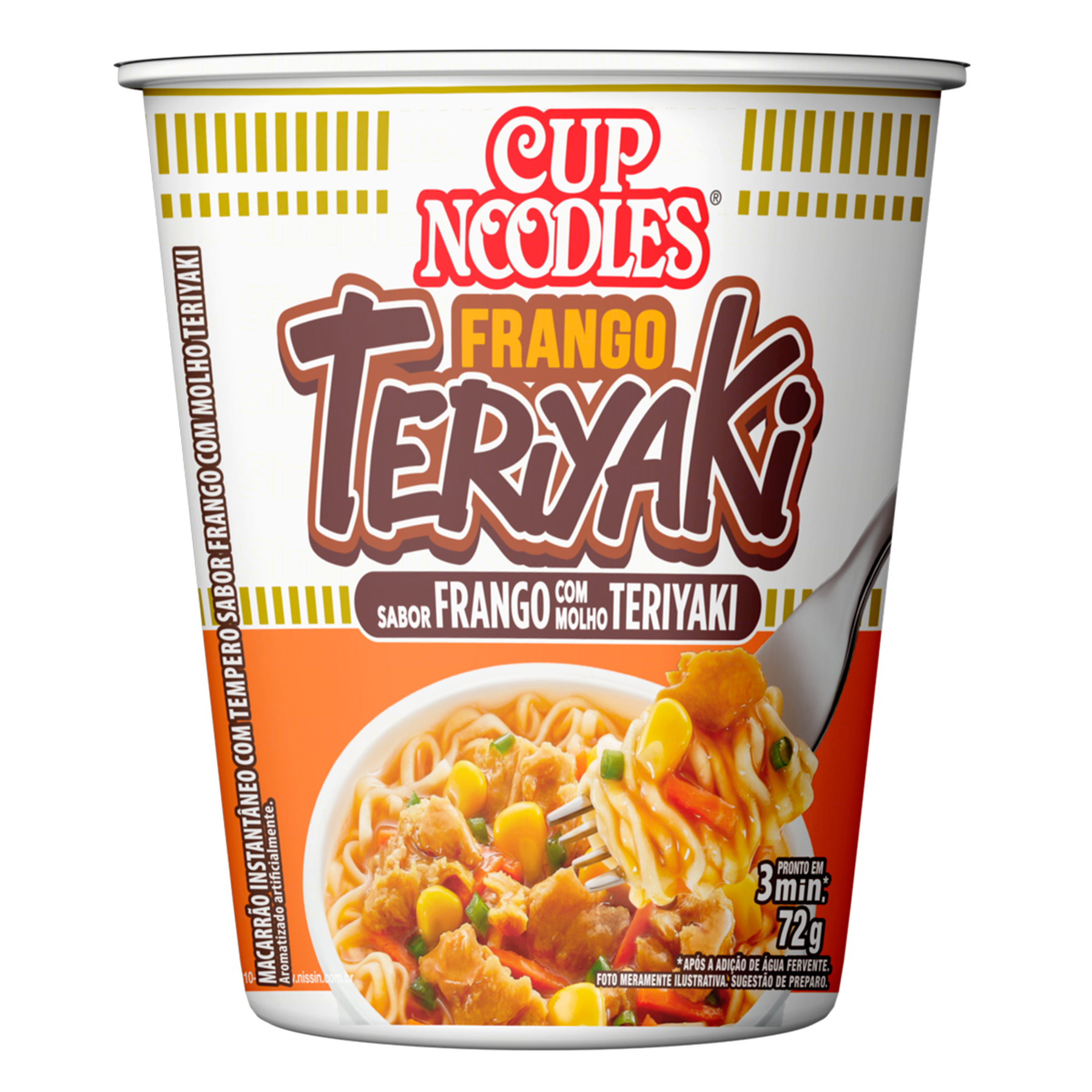 Macarr&atilde;o Instant&acirc;neo Frango com Molho Teriyaki Cup Noodles Nissin Copo 72g