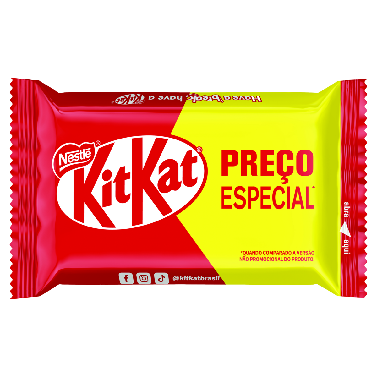 Chocolate KitKat 4 Fingers ao Leite 41,5g - Embalagem Pre&ccedil;o Especial