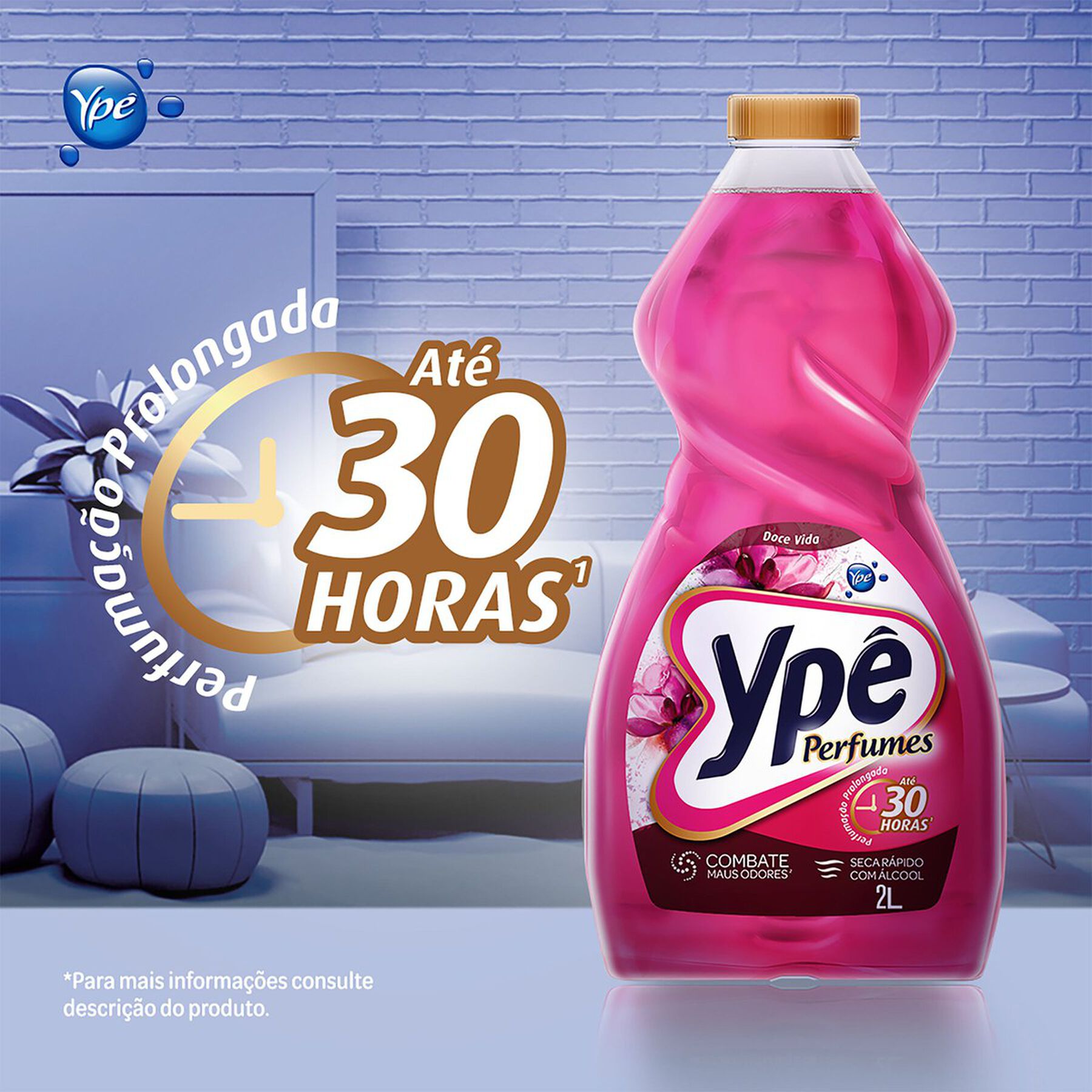 Limpador Perfumado Doce Vida Yp&ecirc; Premium Frasco 2l