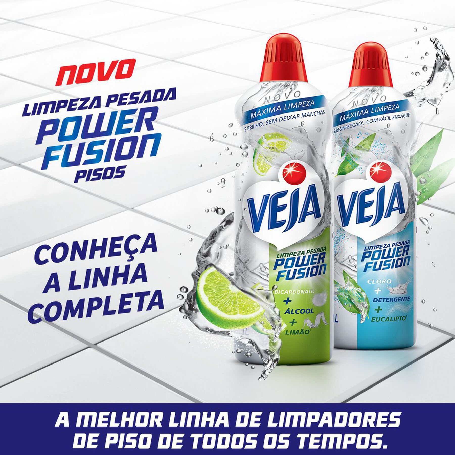 Limpador Limpeza Pesada com Bicarbonato, Álcool e Limão Veja Power Fusion Frasco 500ml