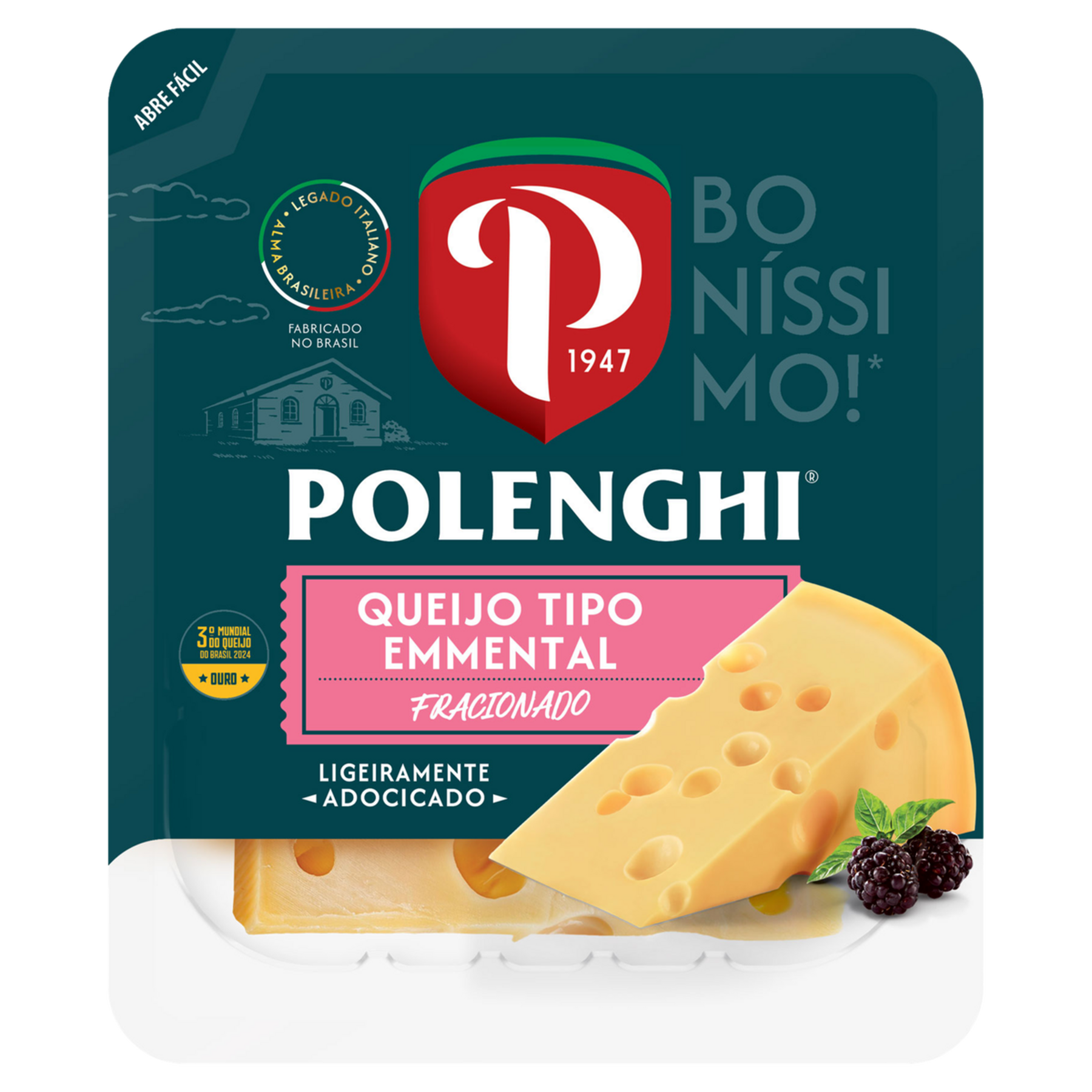 Queijo Emmental Fracionado Polenghi Pe&ccedil;a 120g
