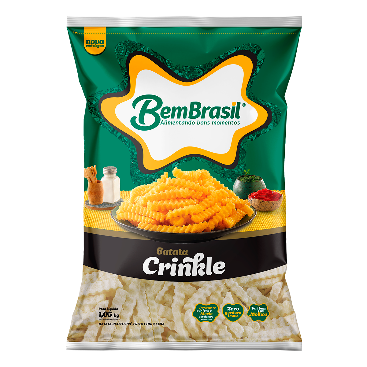 Batata Crinkle Bem Brasil Pacote 1,05kg