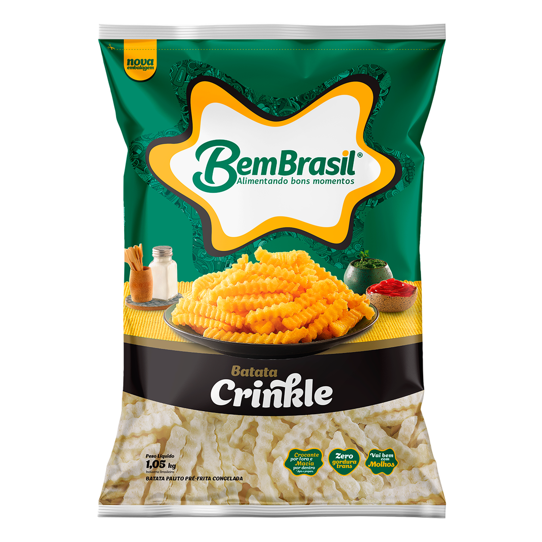 Batata Crinkle Bem Brasil Pacote 1,05kg