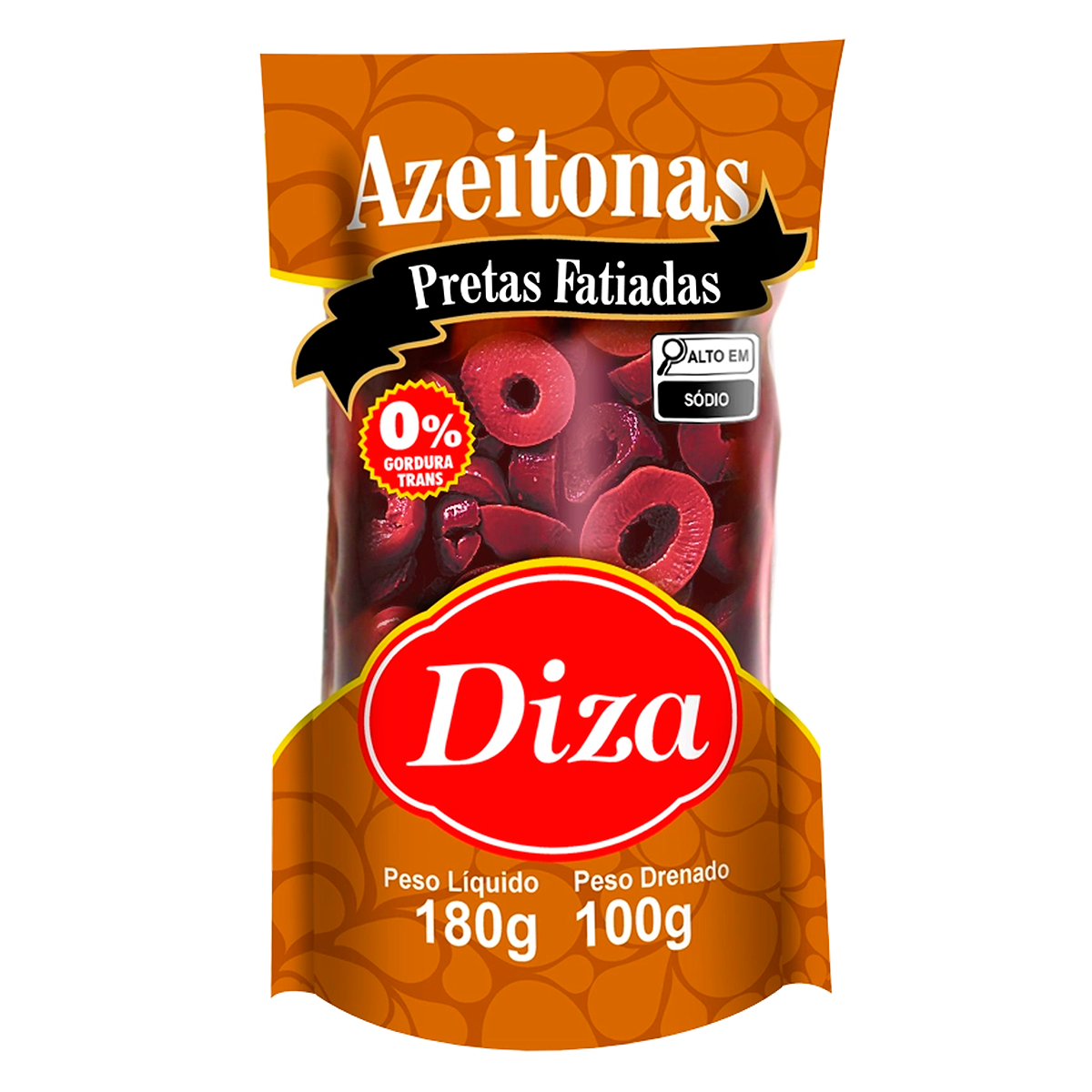 Azeitona Preta em Conserva Fatiada Diza Sach&ecirc; 100g