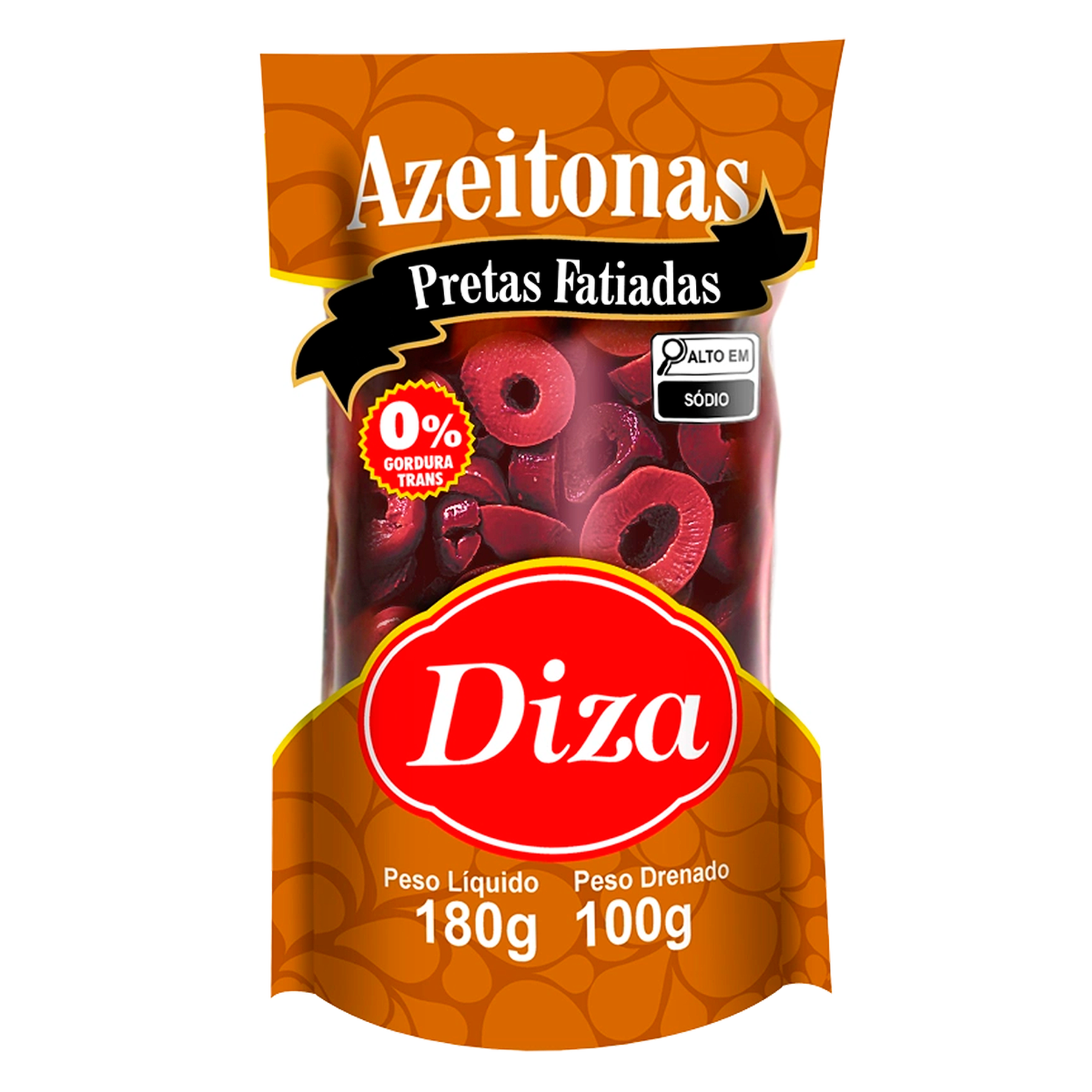 Azeitona Preta em Conserva Fatiada Diza Sach&ecirc; 100g