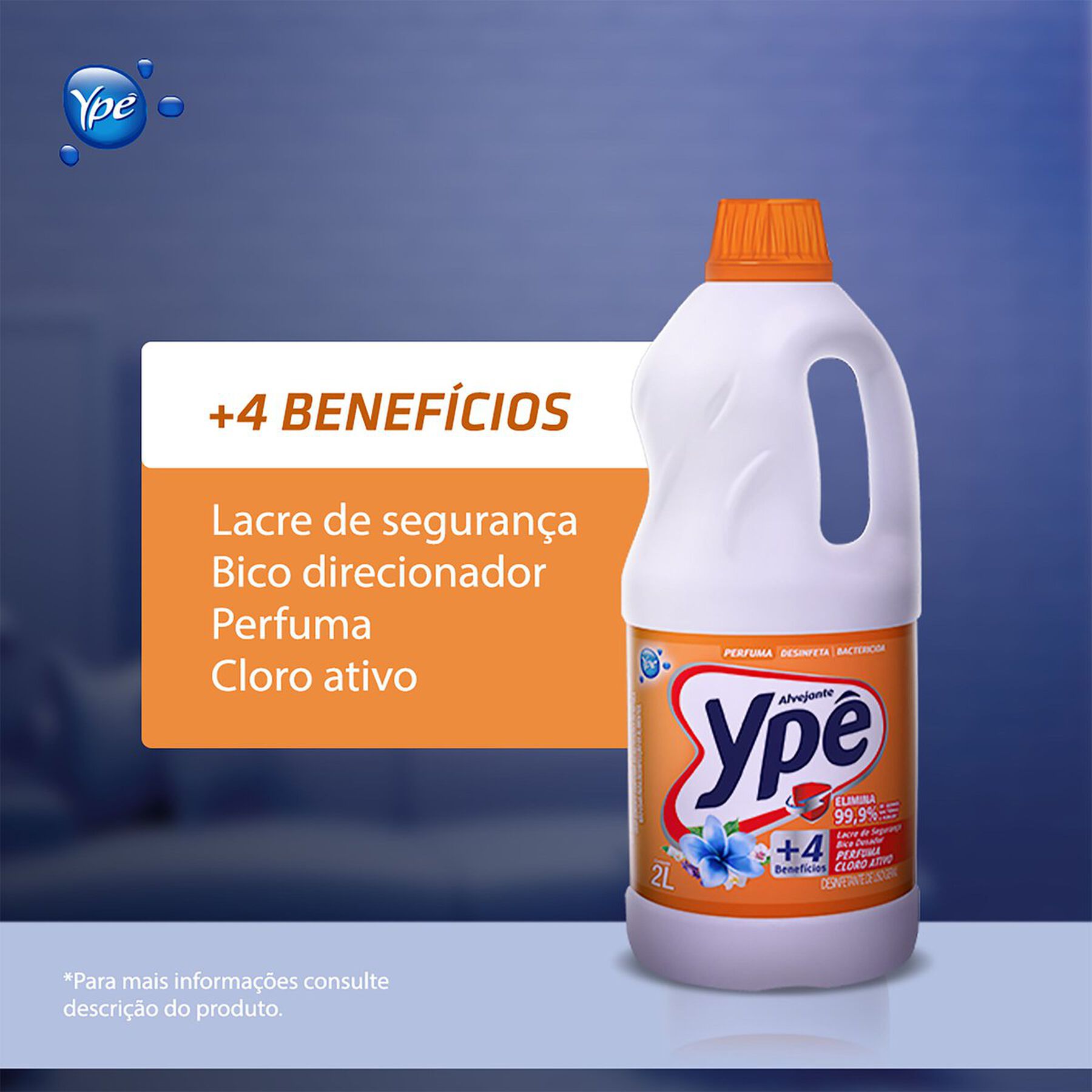 Alvejante Cloro Ativo Yp&ecirc; 2l