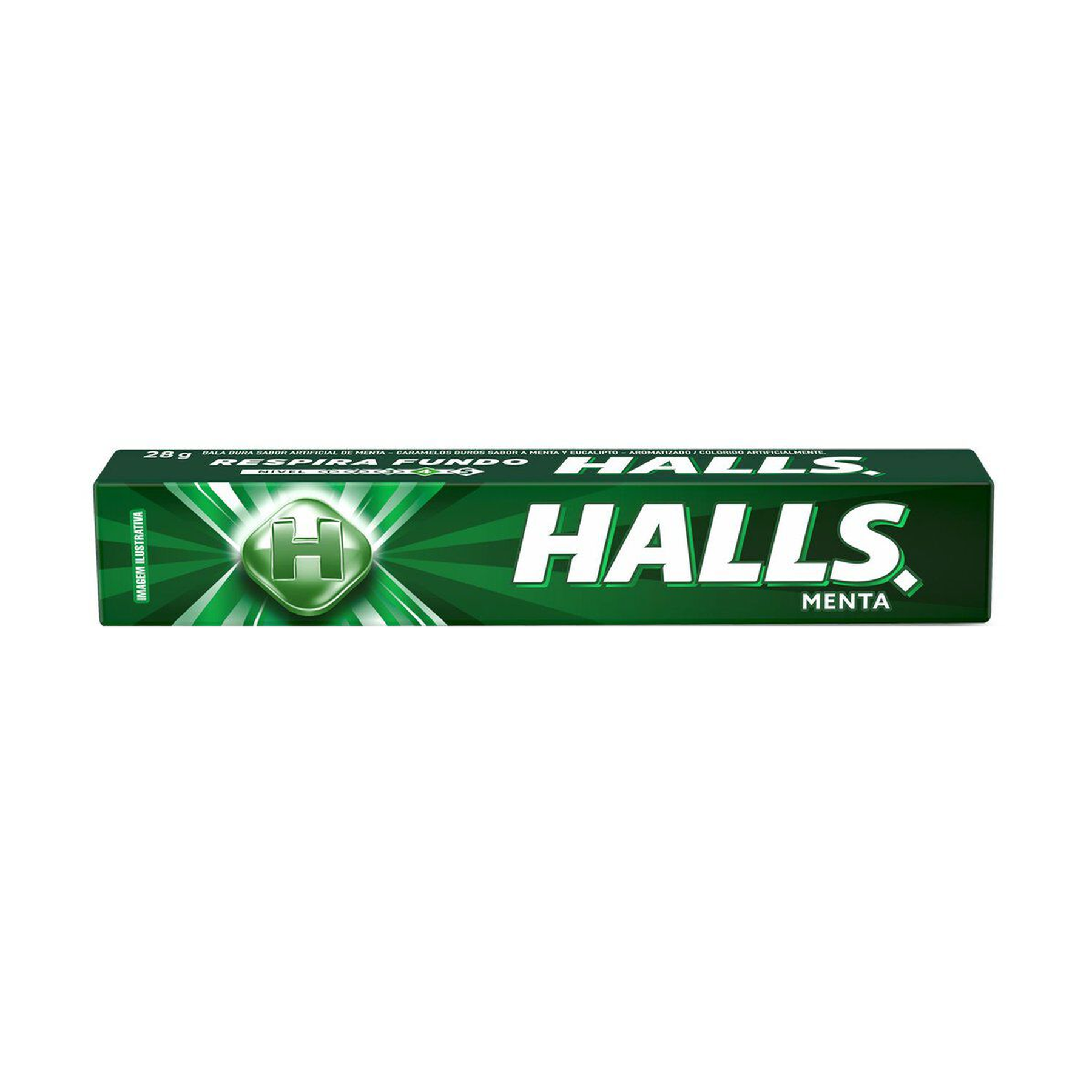 Bala Dura Halls Menta Pacote 28g