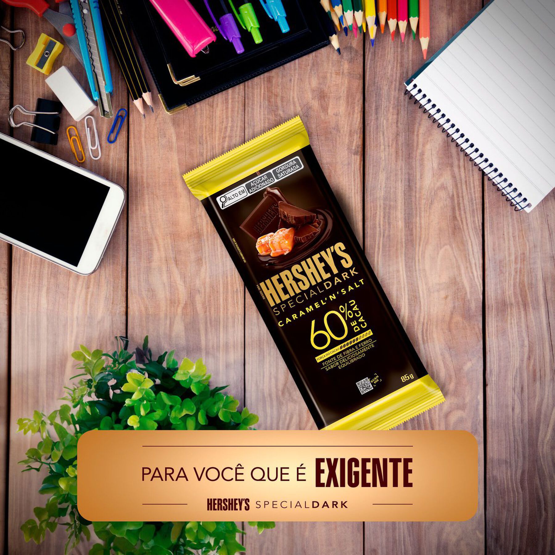 Chocolate Amargo 60% Cacau Caramel n Salt Hersheys Special Dark Pacote 85g