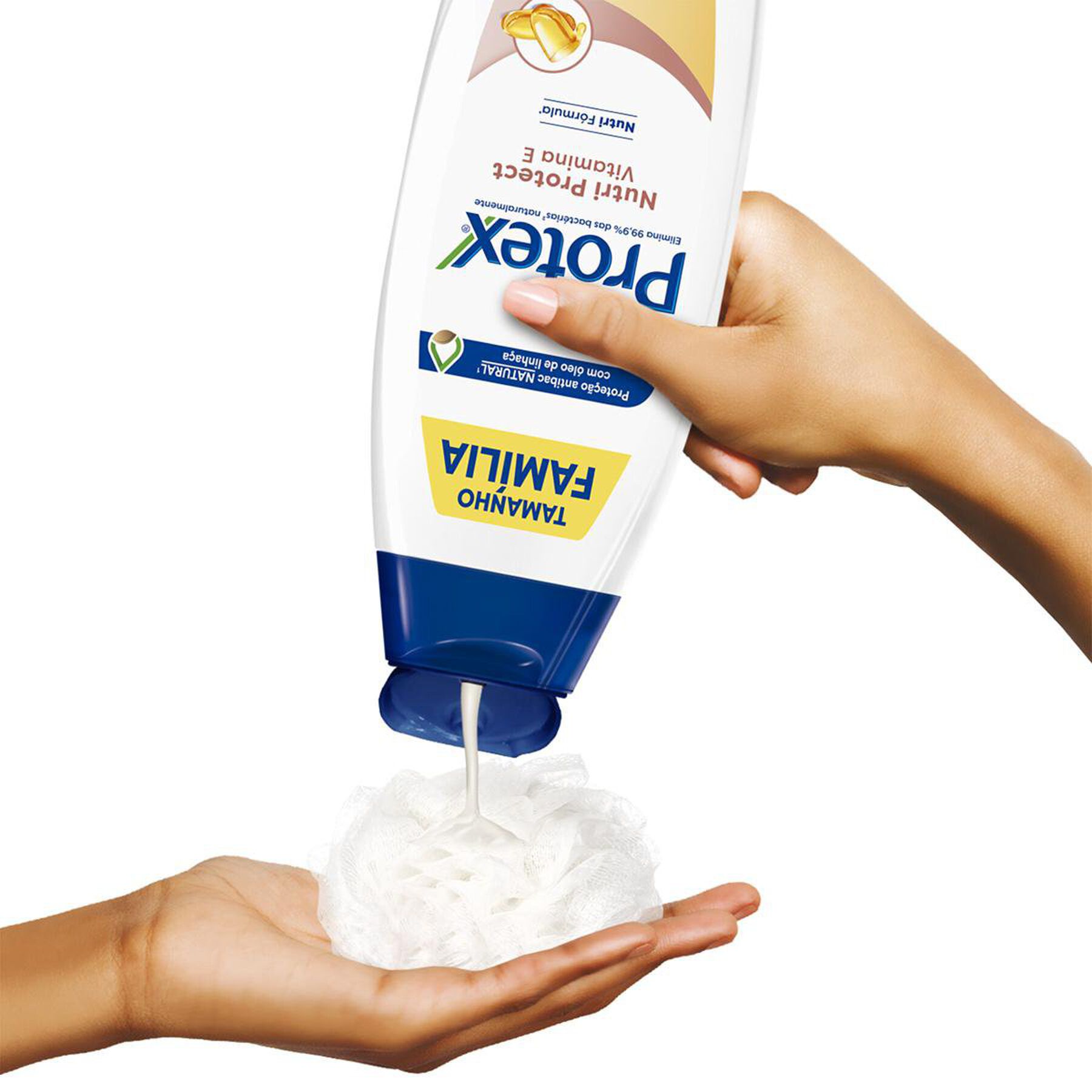 Sabonete Líquido Antibacteriano Nutri Protect Vitamina E Protex Frasco 650ml - Embalagem Tamanho Família
