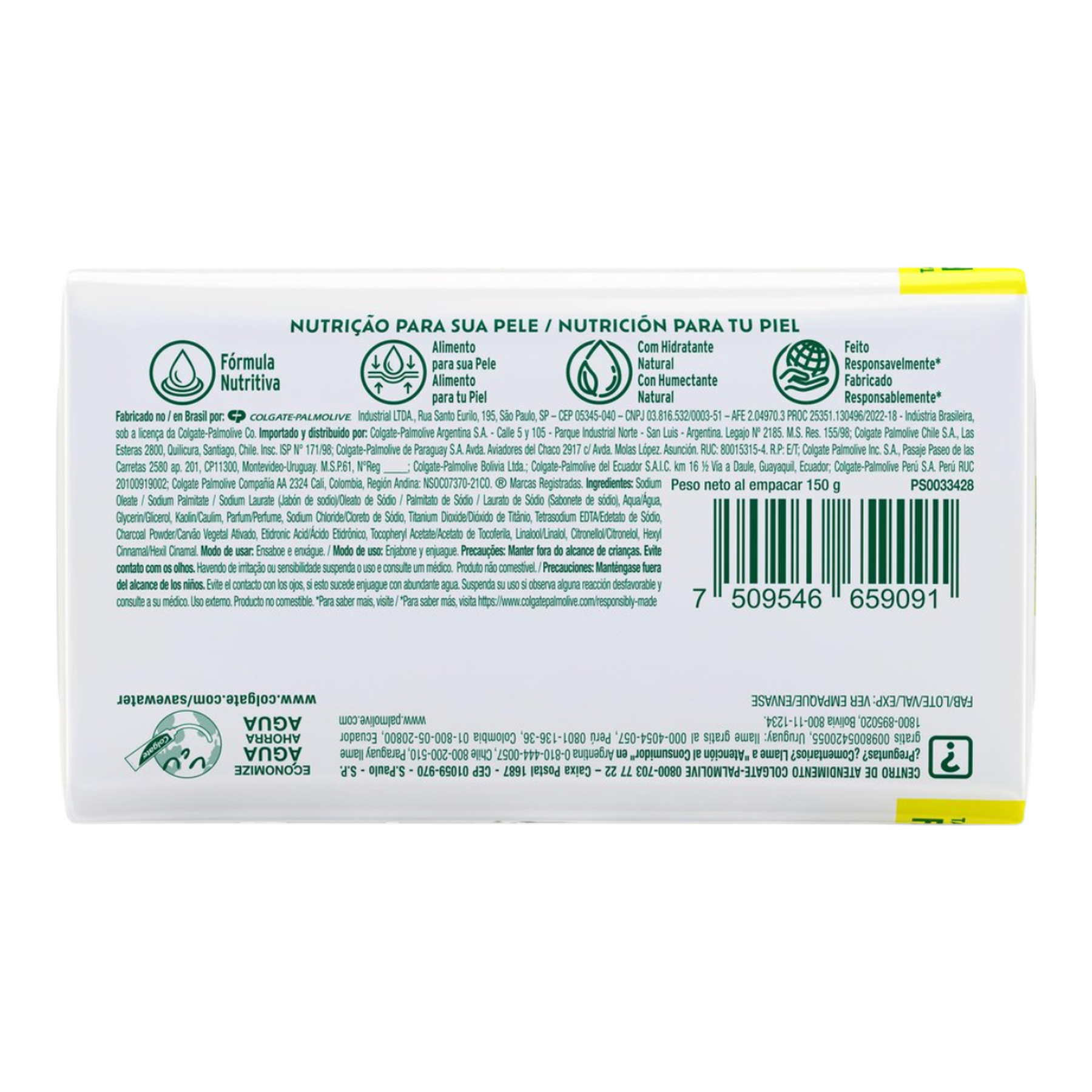 Sabonete Barra Palmolive Naturals Frescor Purificante Envolt&oacute;rio 150g Tamanho Familiar