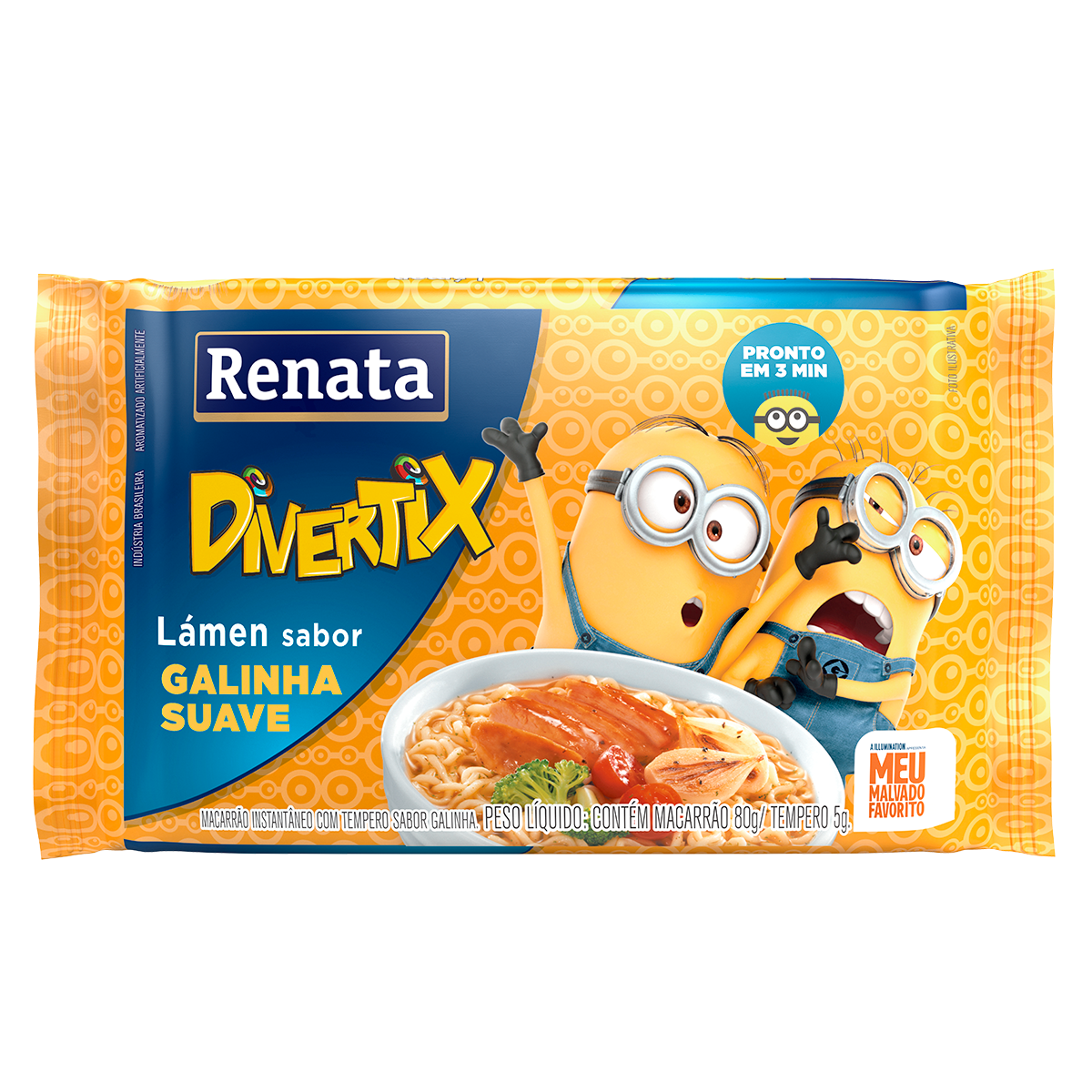 Macarr&atilde;o Instant&acirc;neo L&aacute;men Galinha Suave Divertix Renata Pacote 85g&nbsp;