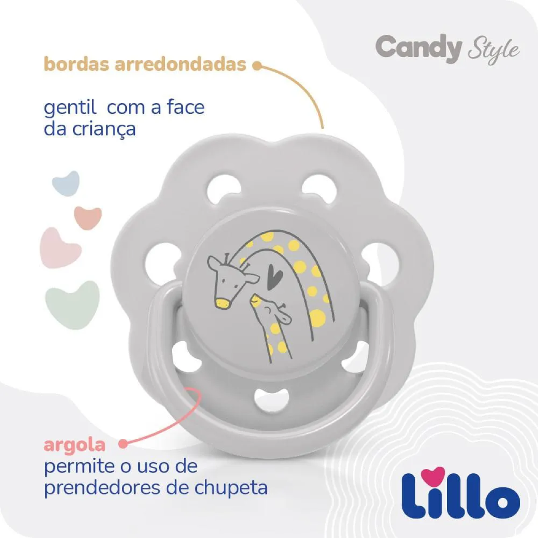 Chupeta com Bico em Silicone Candy Neutra Lillo 6m+