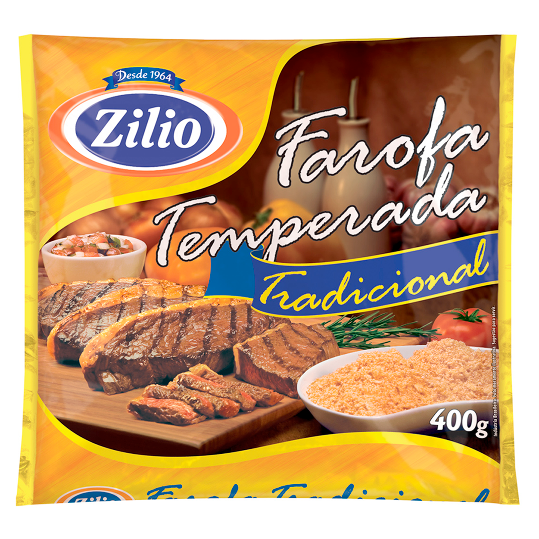 Farofa Temperada Tradicional Zilio 400g