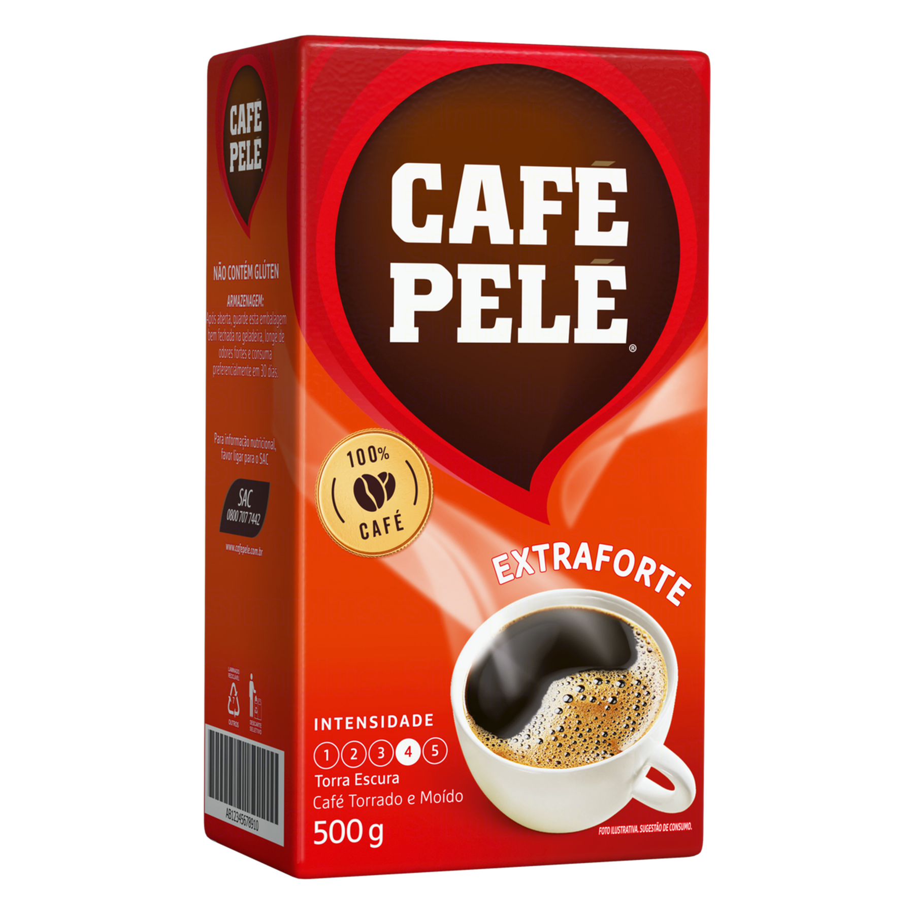 Café Torrado e Moído a Vácuo Extraforte Café Pelé Pacote 500g