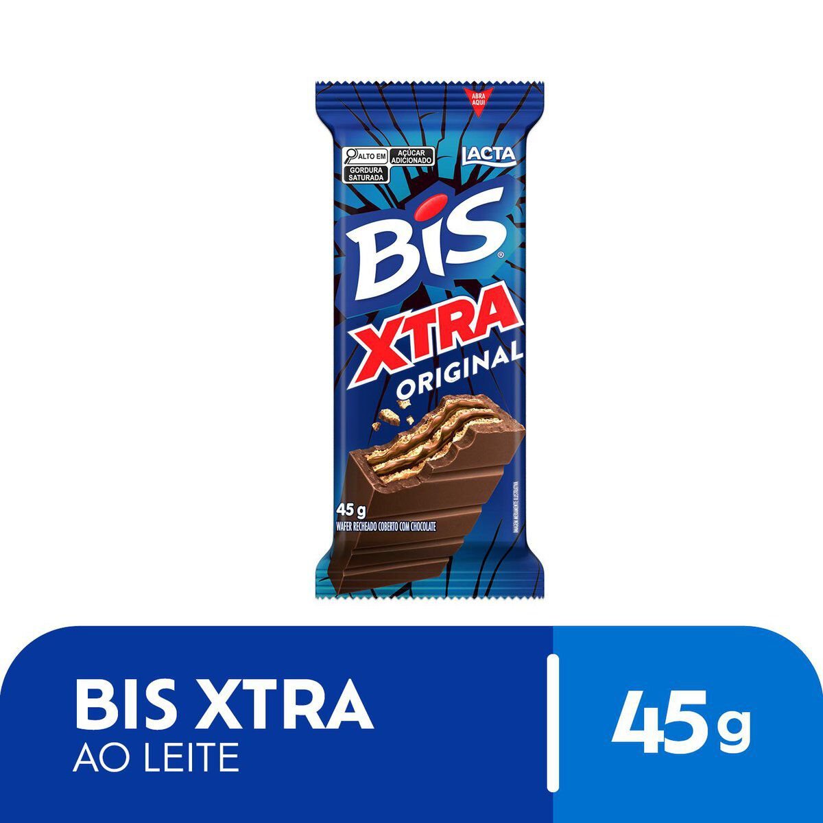 Bis Xtra Original  Ao Leite (Wafer recheado e com cobertura de chocolate ao leite) 45g