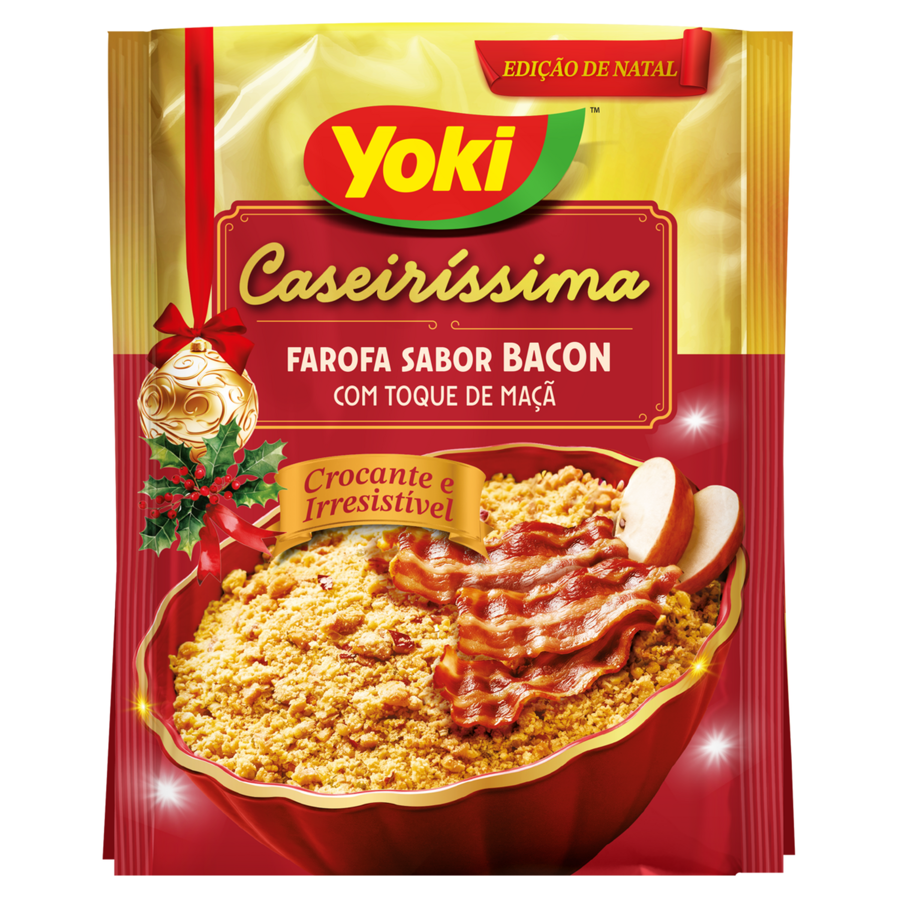 Farofa de Mandioca Bacon com Toque de Ma&ccedil;&atilde; Yoki Caseir&iacute;ssima Pacote 200g - Edi&ccedil;&atilde;o de Natal