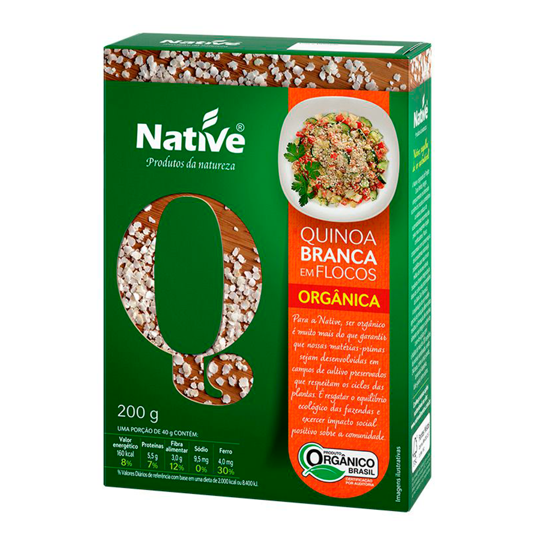 Flocos Quinoa Bca Organ Native 200g&nbsp;