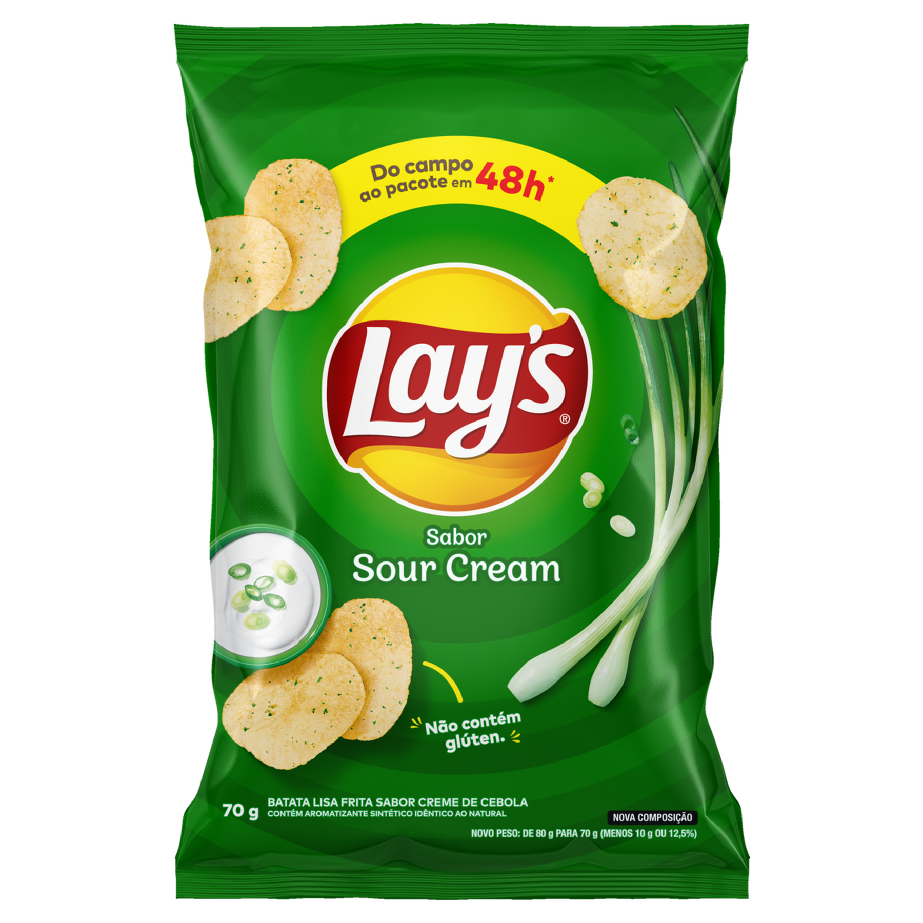 Batata Frita Lisa Sour Cream Lay's Pacote 70g
