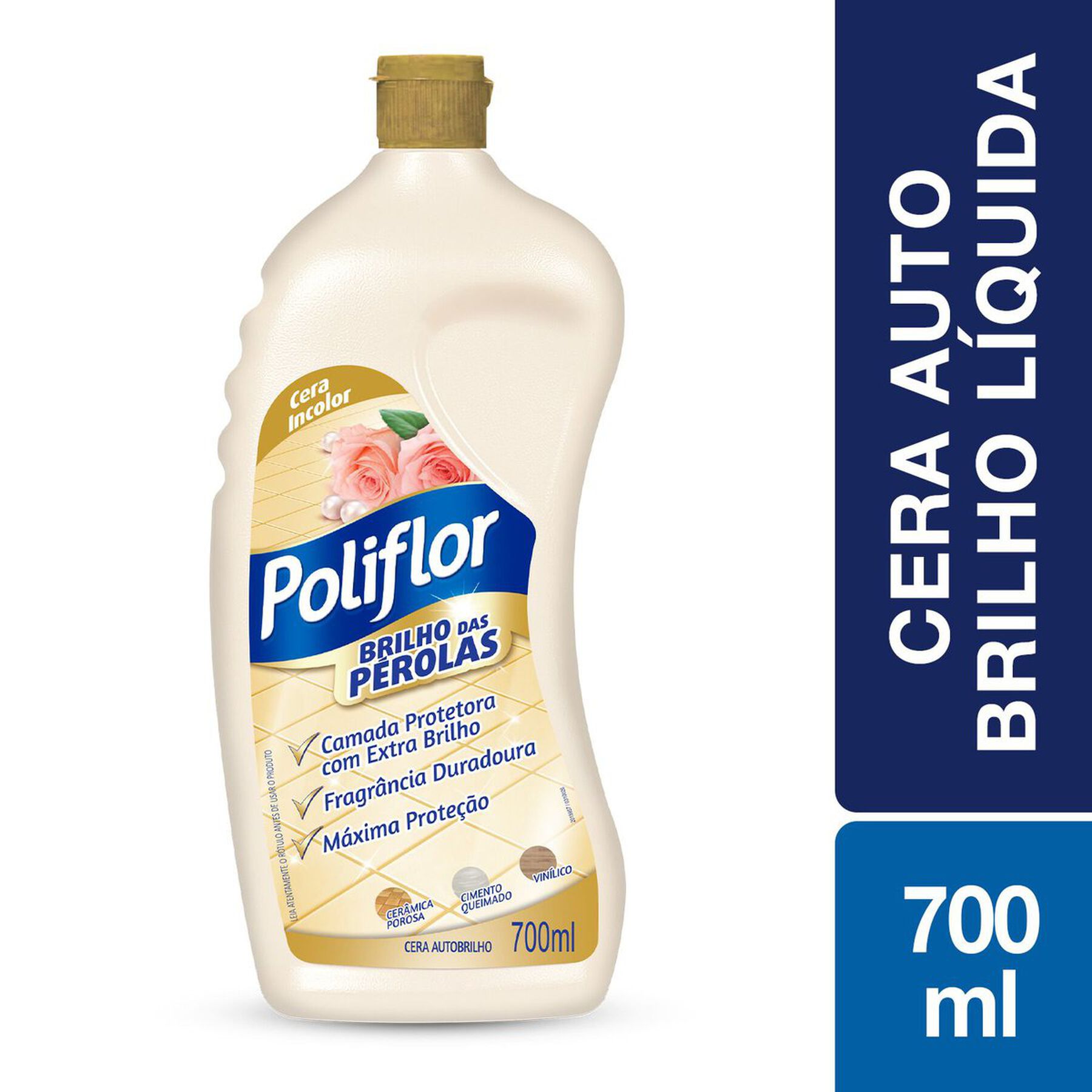 Cera Líquida Autobrilho Incolor Poliflor Brilho das Pérolas Squeeze 700ml