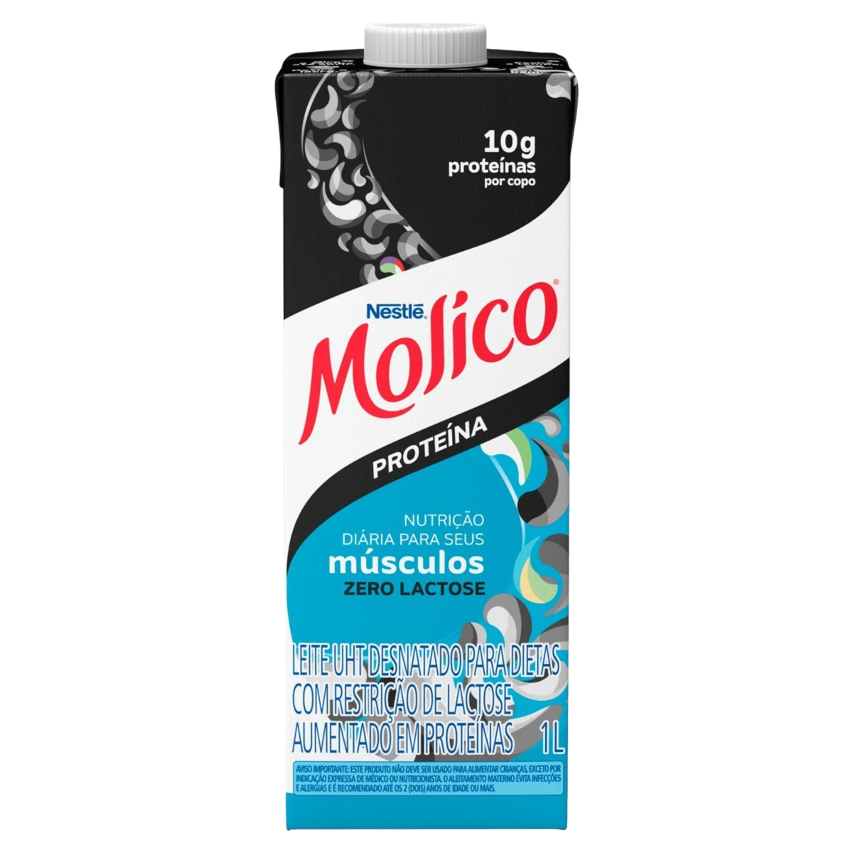 Leite UHT Desnatado Zero Lactose Prote&iacute;na Molico Caixa 1l