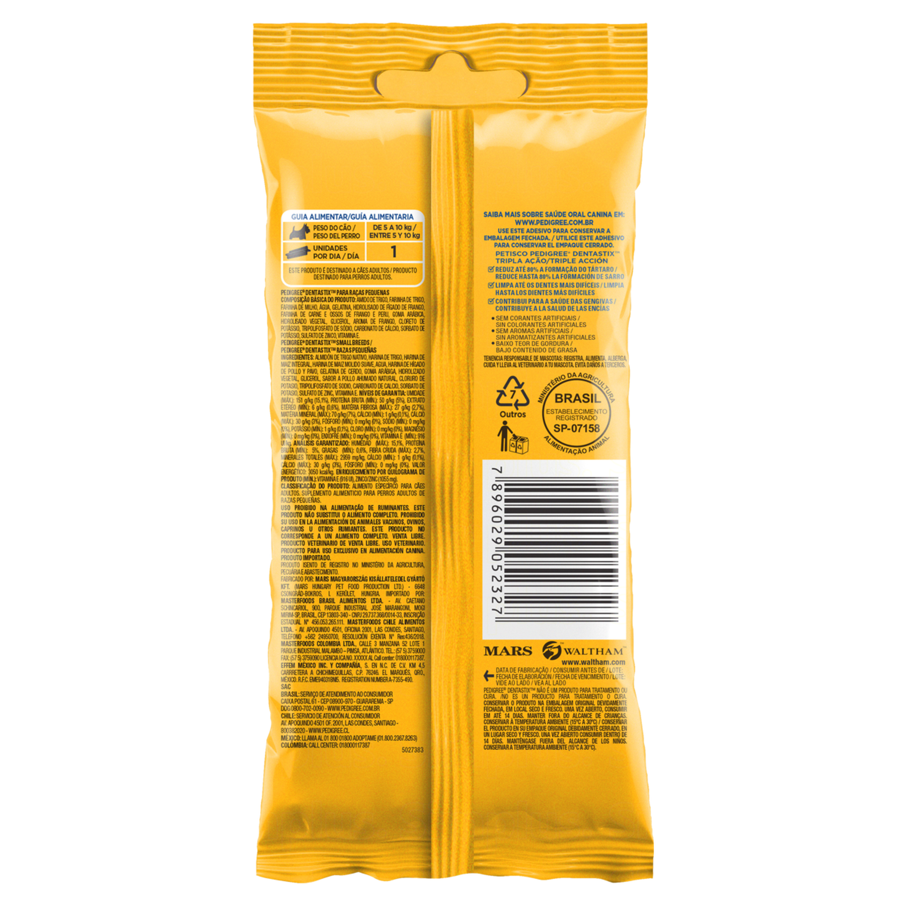 Petisco para C&atilde;es Adultos Ra&ccedil;as Pequenas Pedigree Dentastix Pacote 45g 3 Unidades