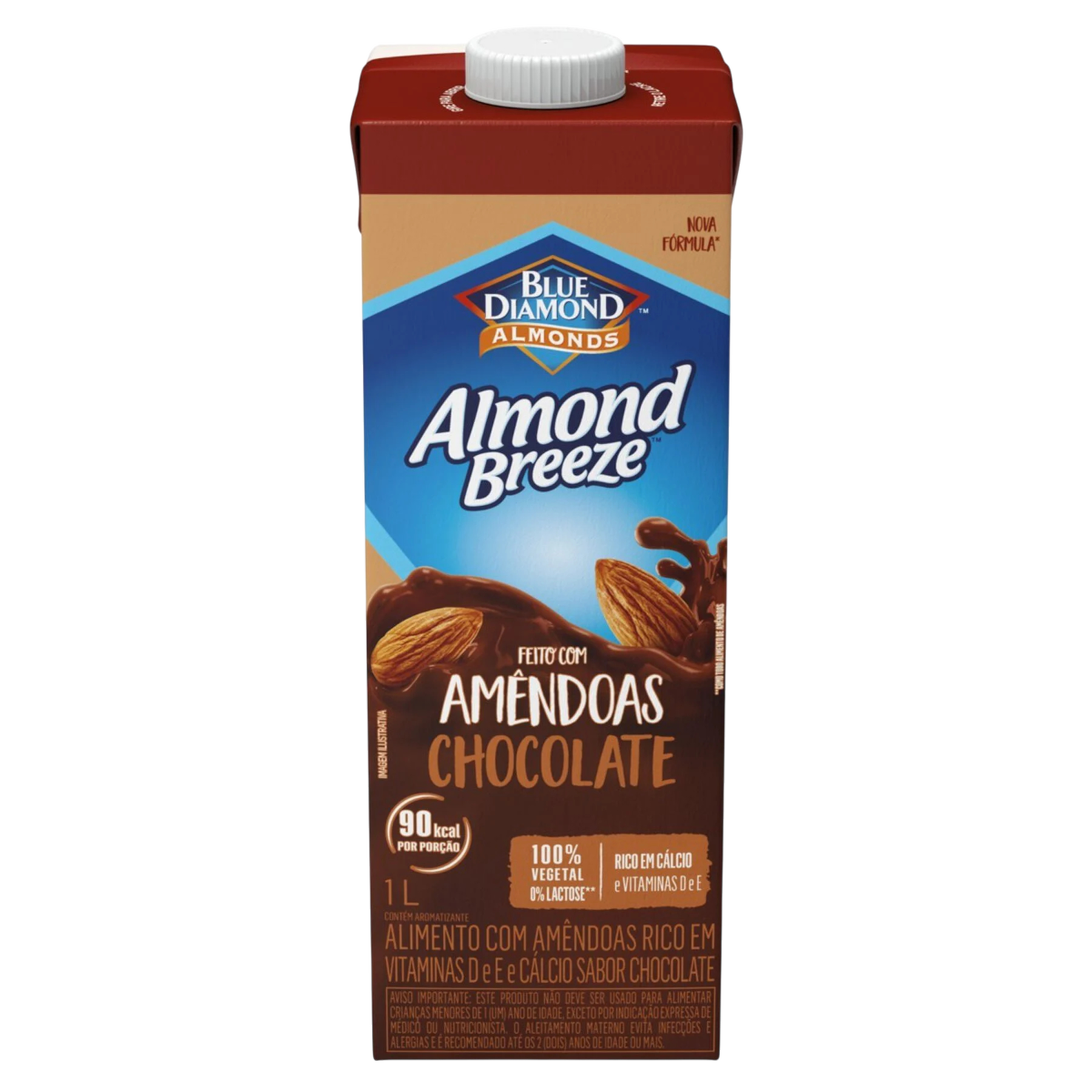 Bebida &agrave; Base de Am&ecirc;ndoa Chocolate Blue Diamond Almond Breeze Caixa 1l&nbsp;