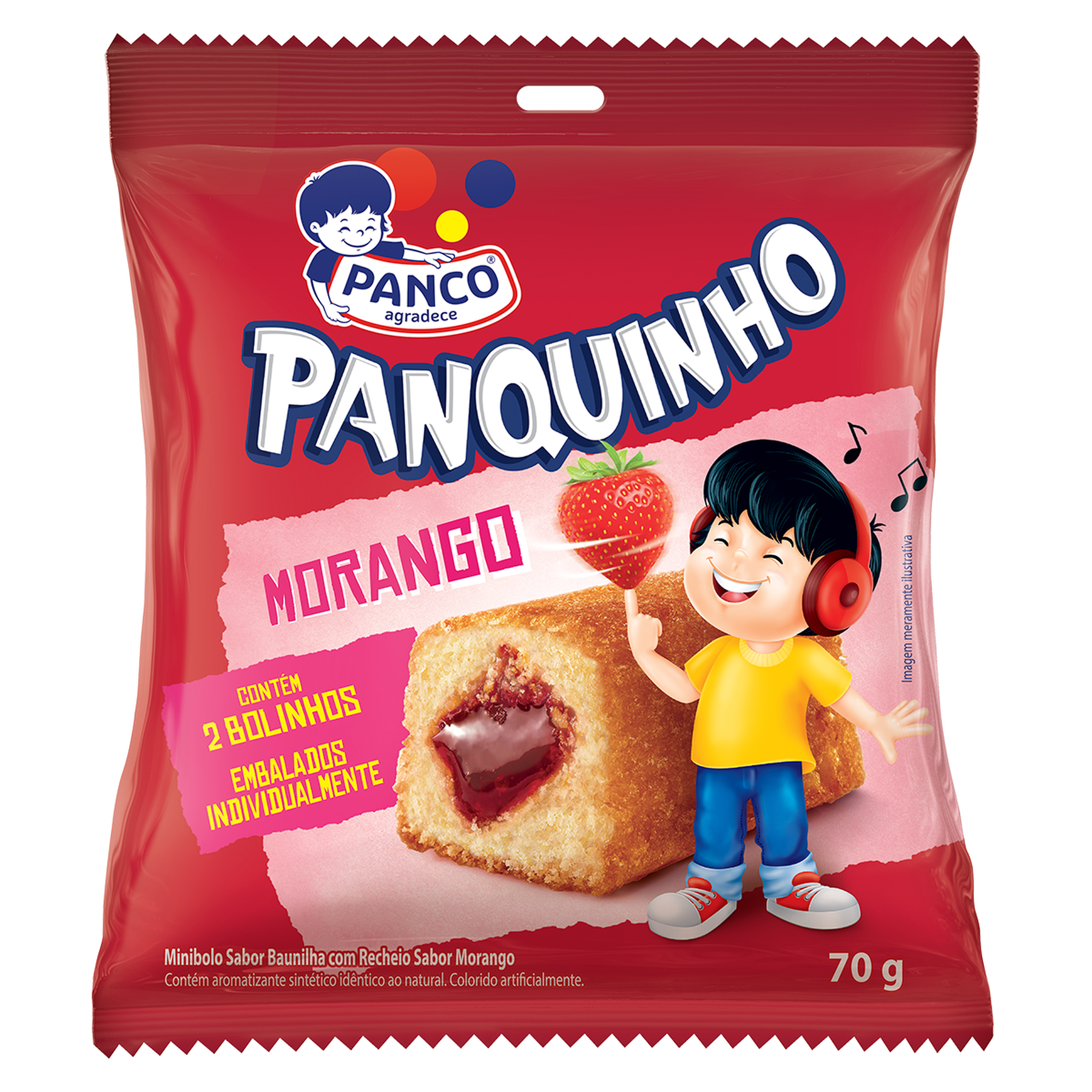 Bolinho Panco Panfi Morango 70g