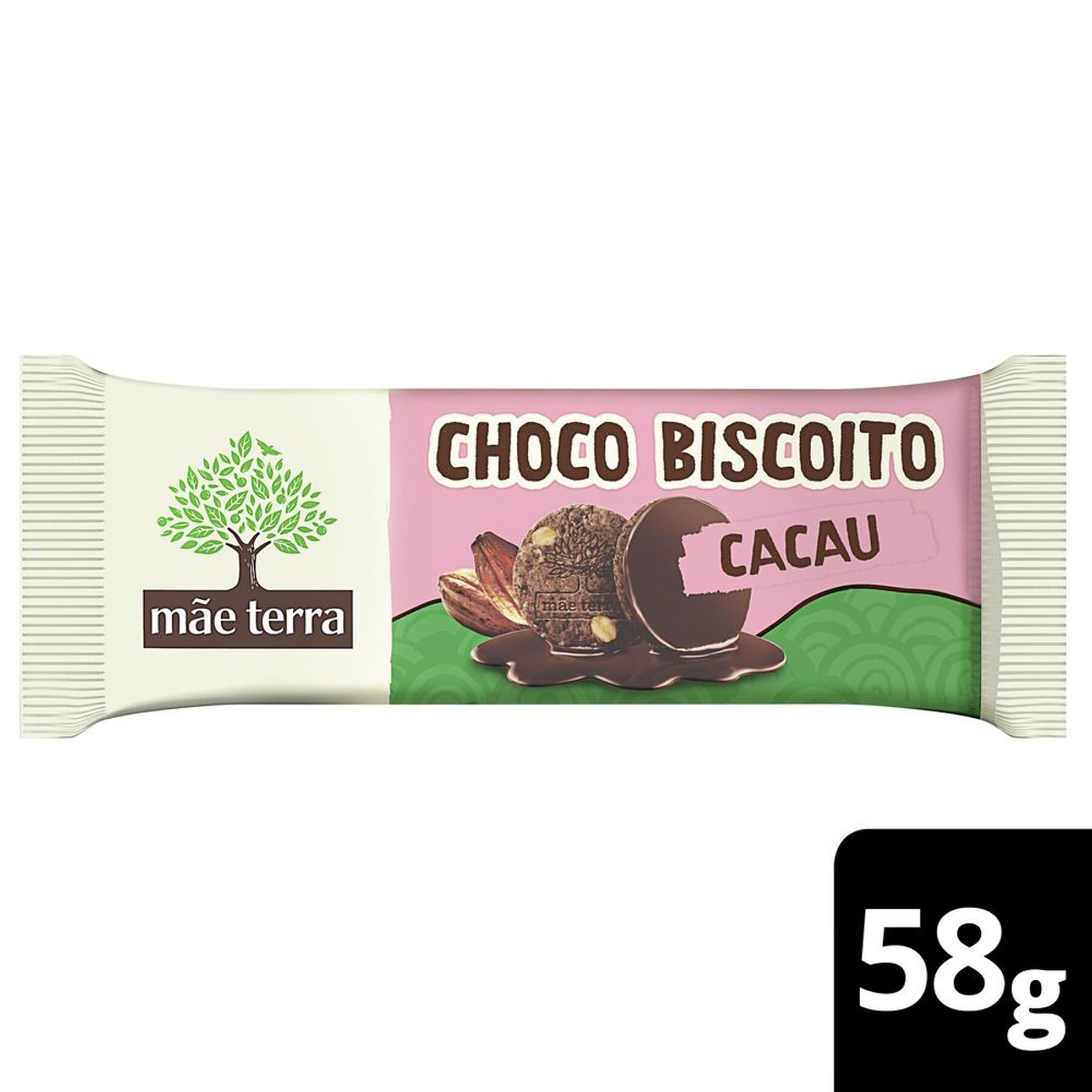 Biscoito Choco Cacau M&atilde;e Terra Pacote 58g&nbsp;