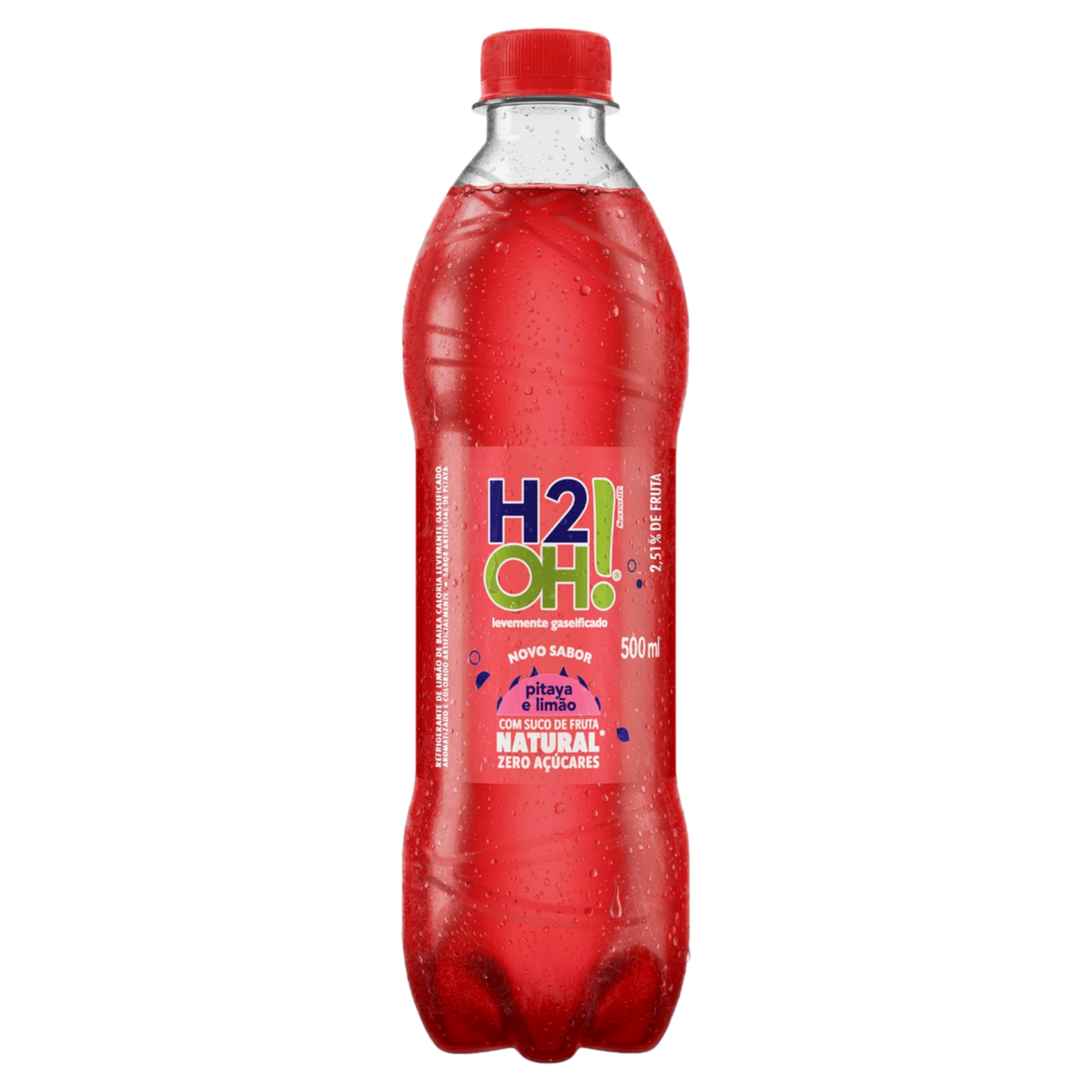 Refrigerante Pitaya e Limão Zero Açúcar H2OH! Garrafa 500ml