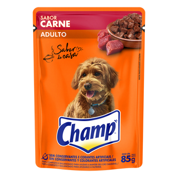 Alimento para Cães Adultos Carne Sabor de Casa Champ Sachê 85g