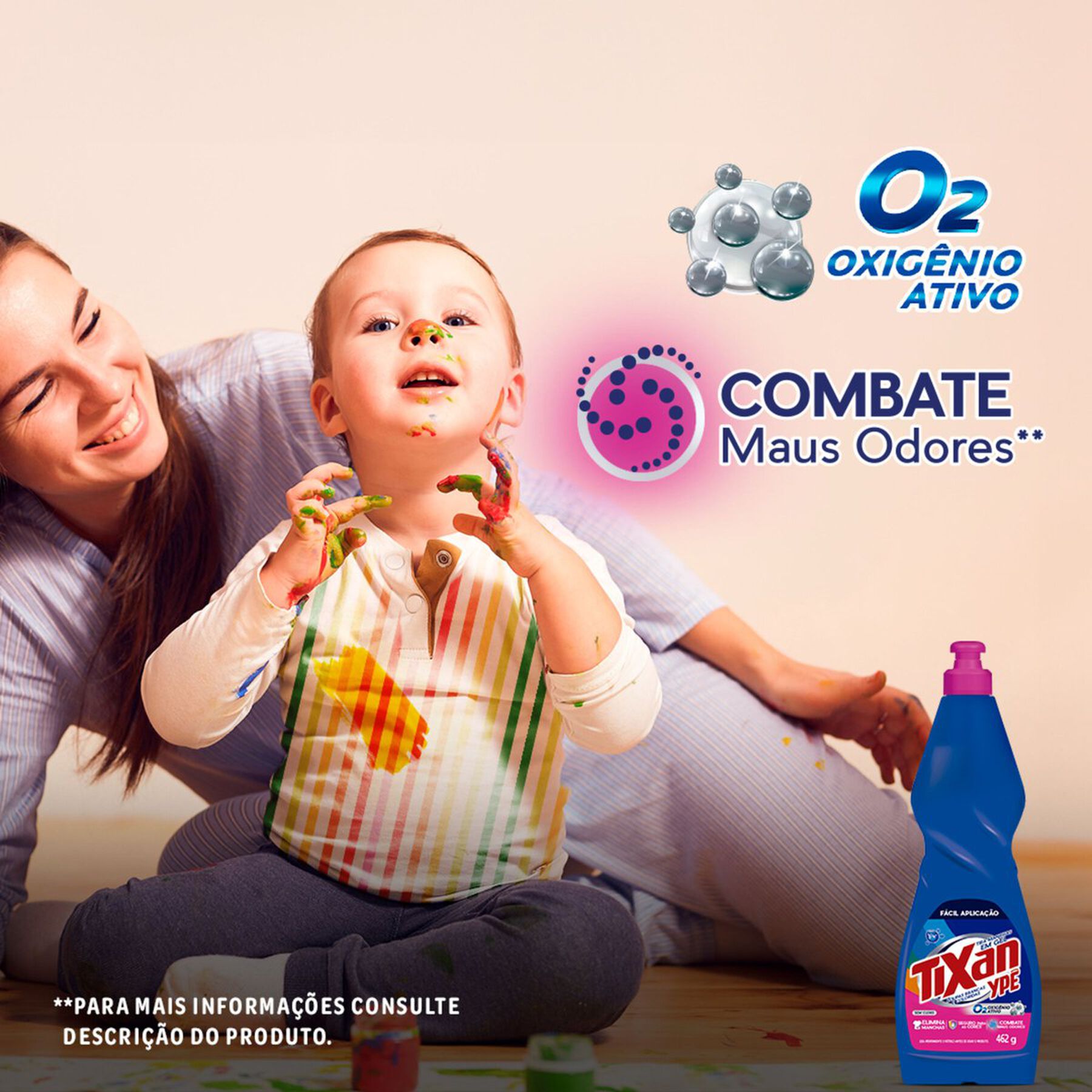 Tira Manchas Gel Roupas Brancas e Coloridas Tixan Ypê Squeeze 462g