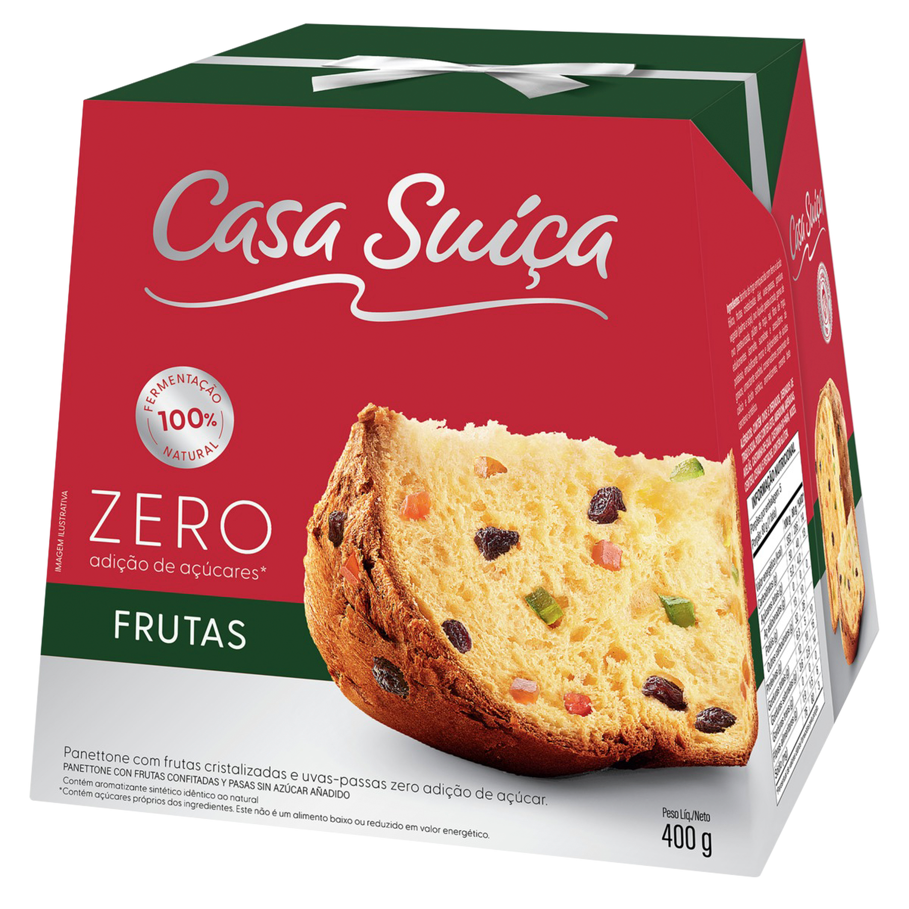 Panettone com Frutas Cristalizadas e Uvas-Passas Zero Casa Su&iacute;&ccedil;a Caixa 400g&nbsp;