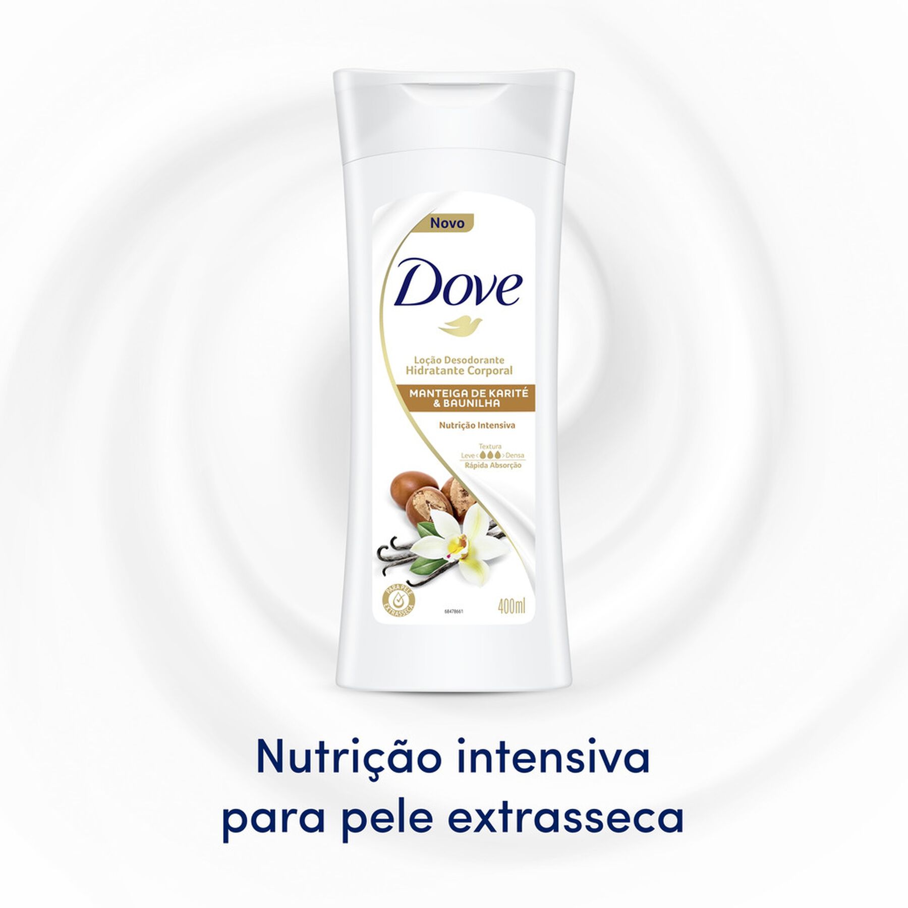 Loção Desodorante Hidratante Corporal Manteiga de Karité e Baunilha Dove Frasco 400ml